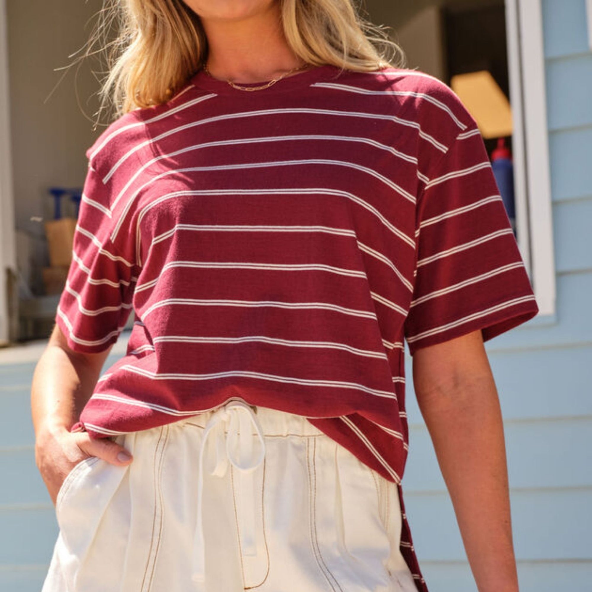 Stevie Slouchy Stripe Tee