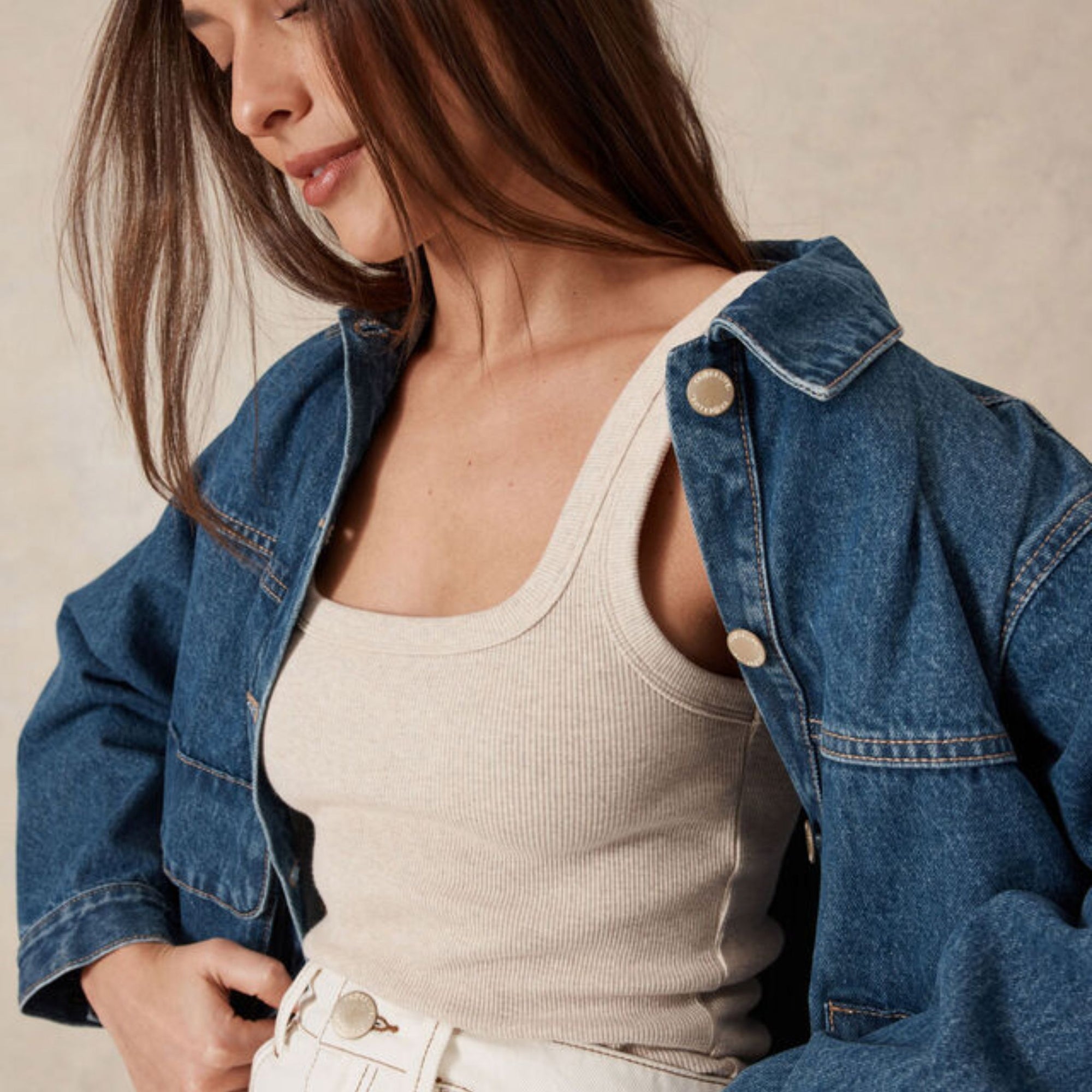 Zaeli Rib Square Neck Tank