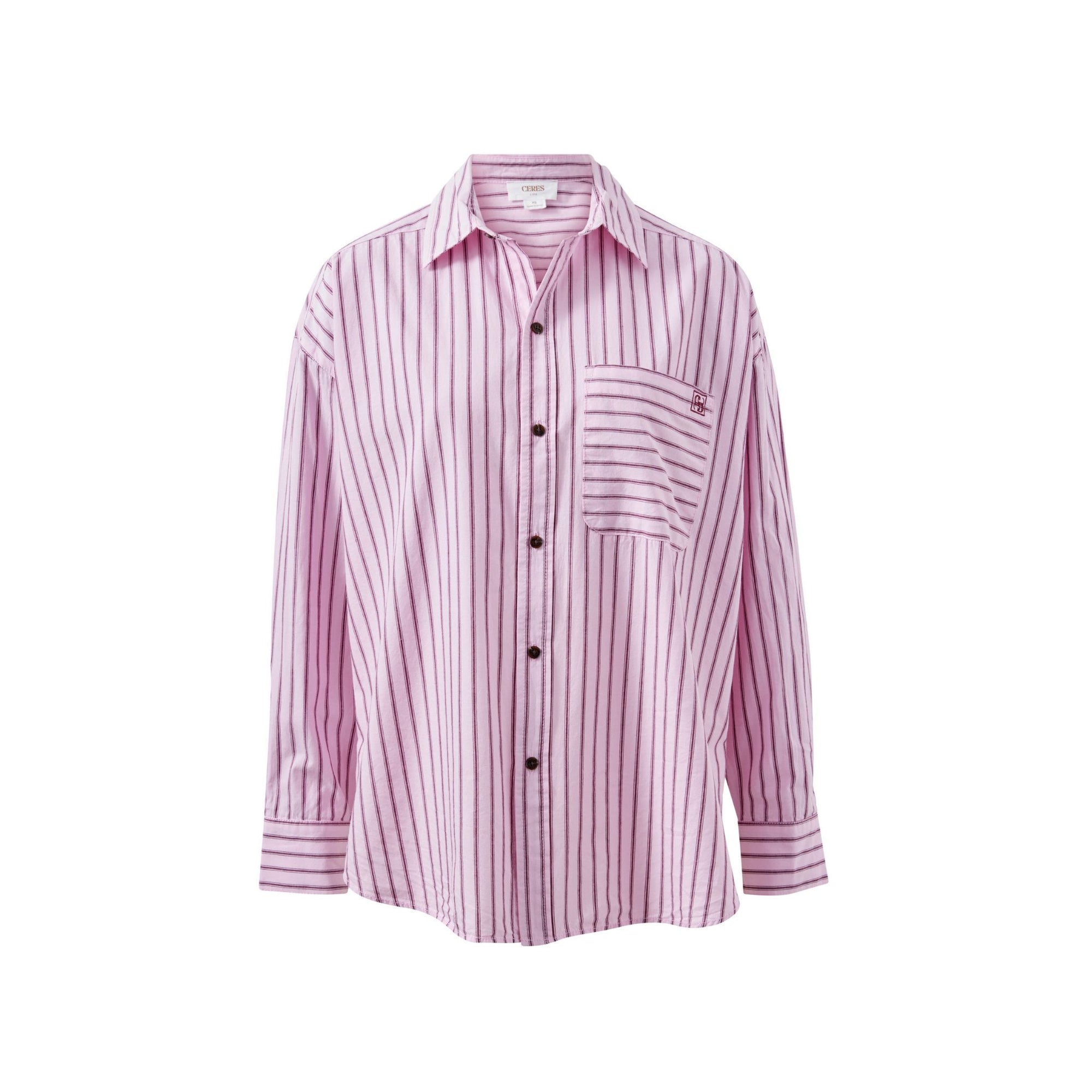 Peta Oversized Shirt Pink Stripe