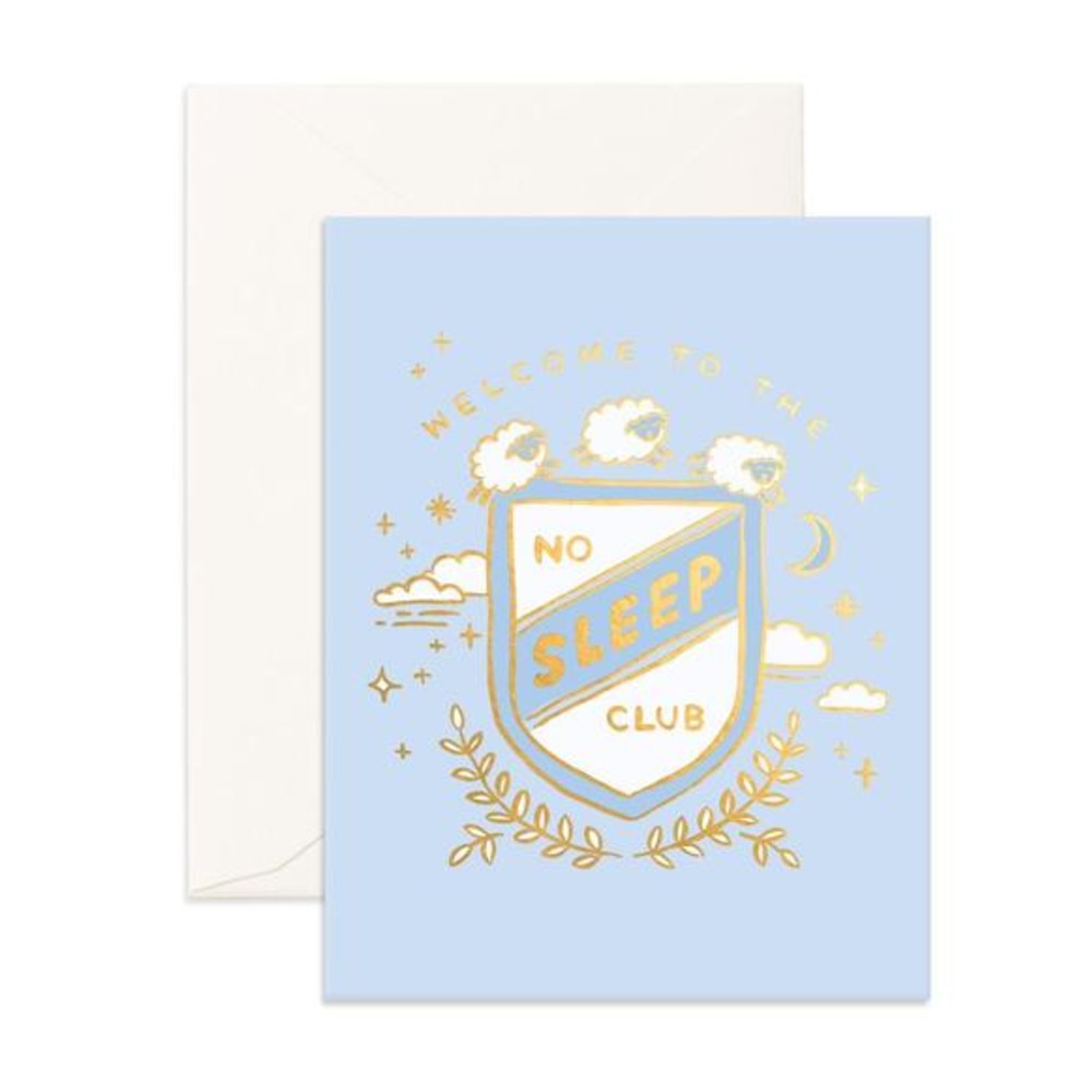 Greeting Card No Sleep Club Blue