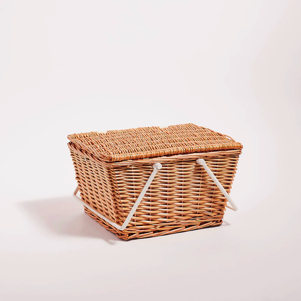 Small Picnic Cooler Basket Natural