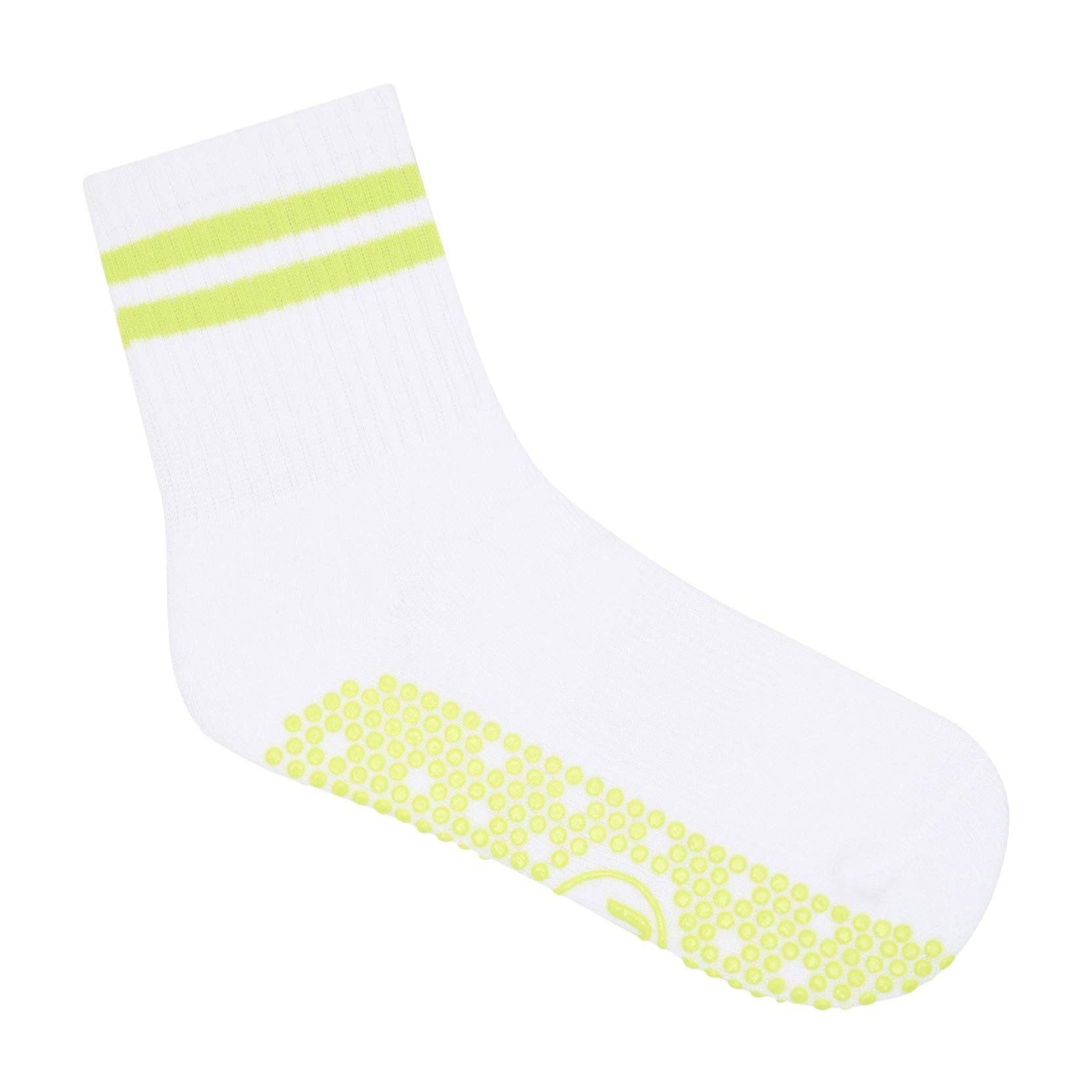 Crew Non Slip Grip Socks - Lime Stripe