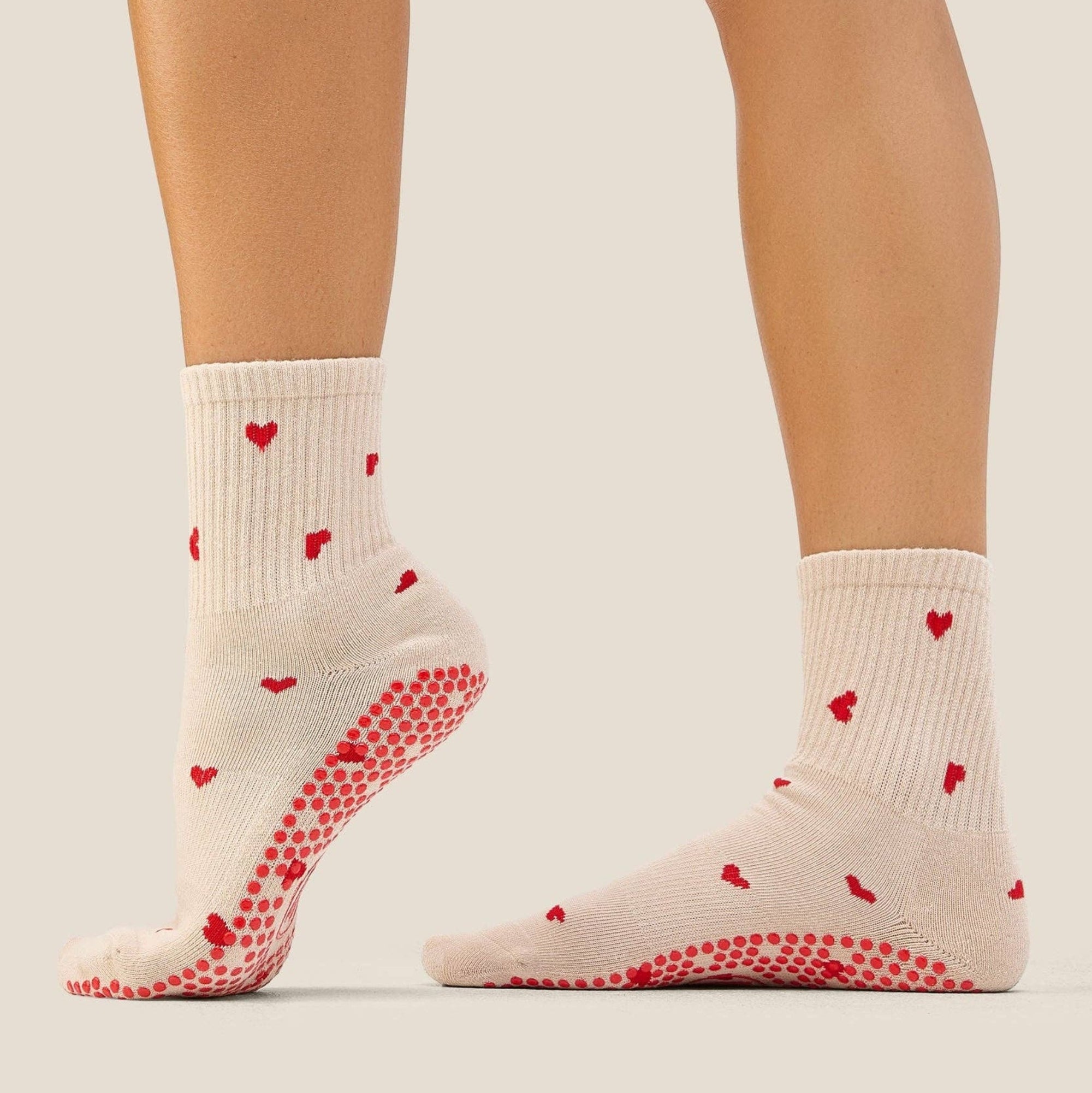 Crew Grip Socks Love Me Beige