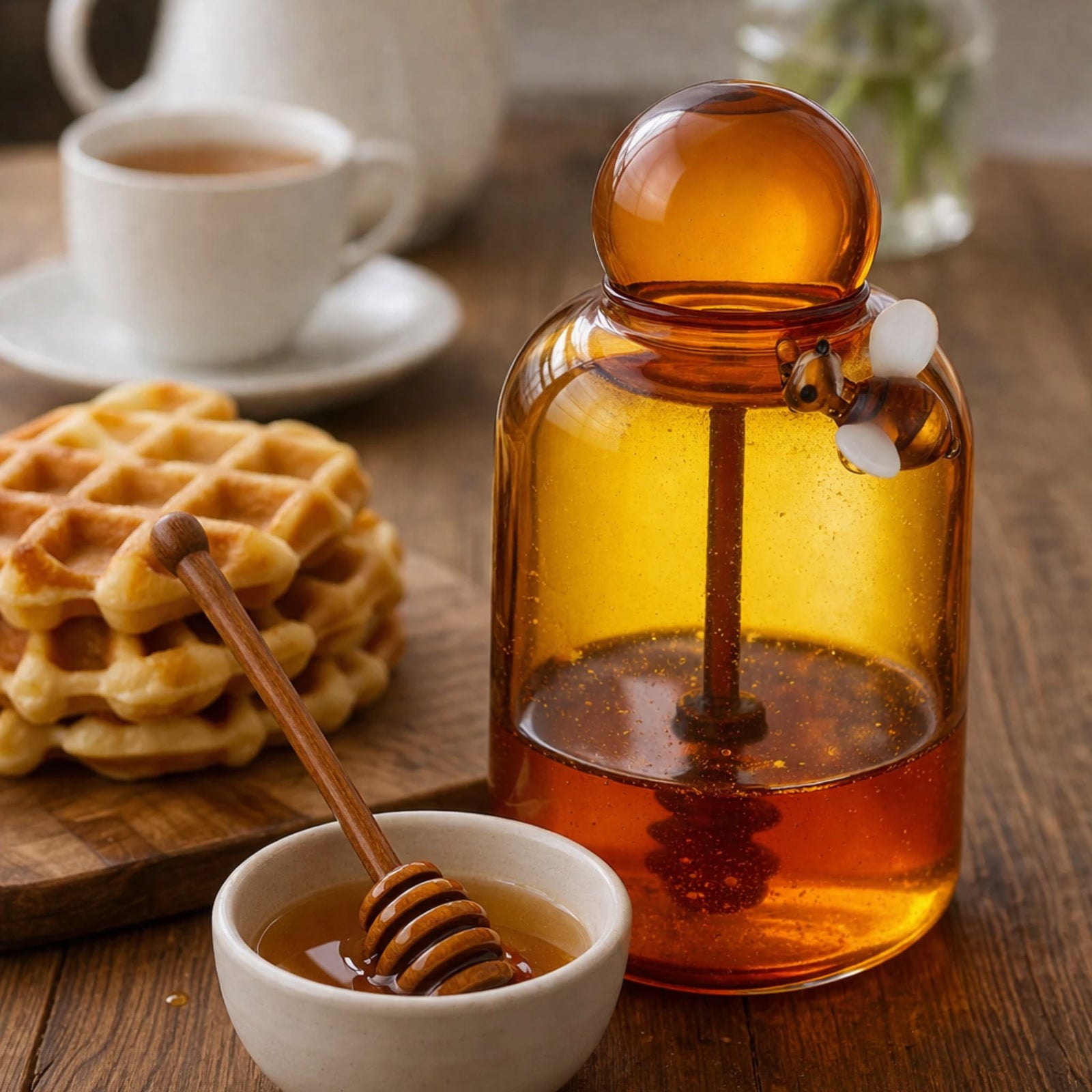 Bumble Bee Glass Honey Jar