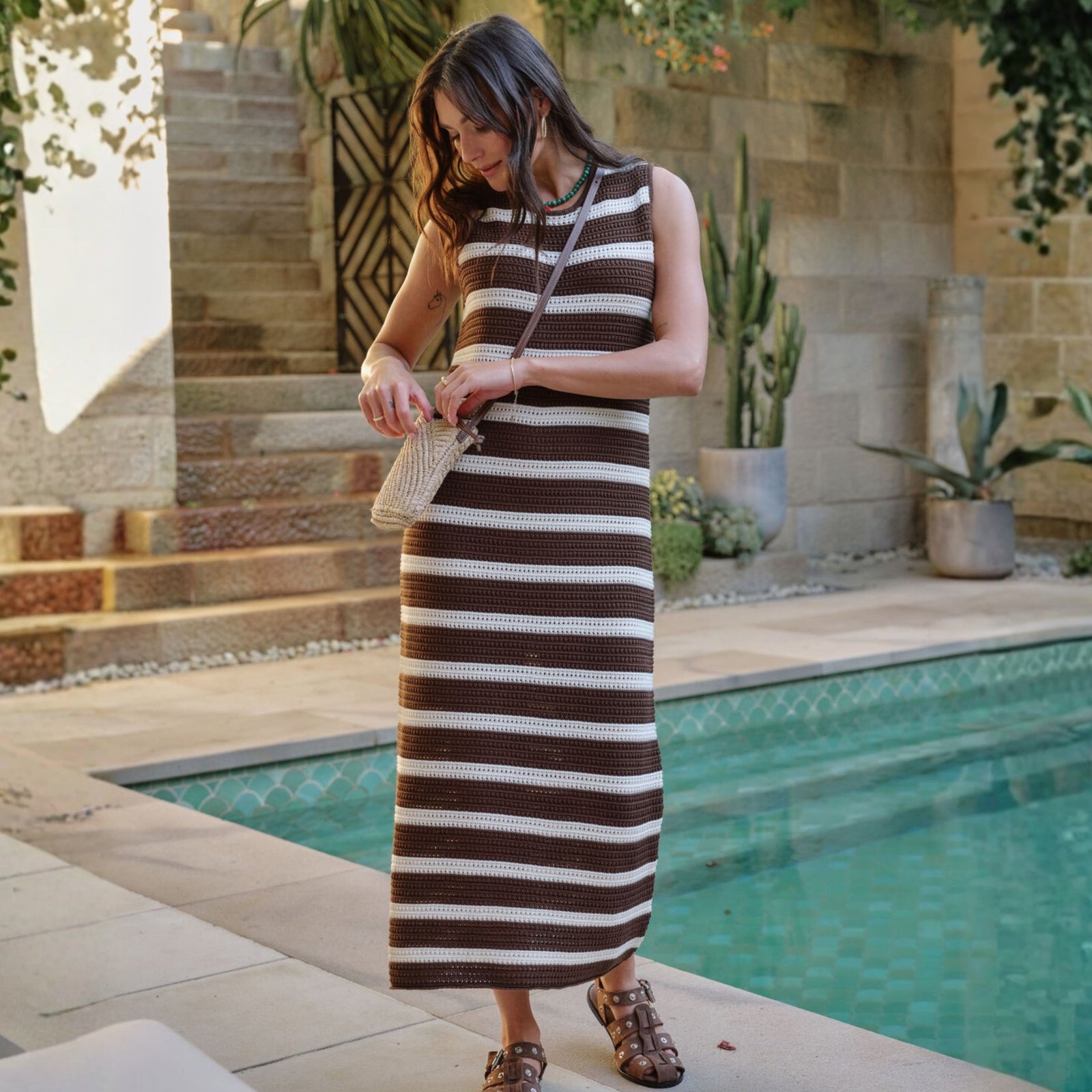 Margot Mesh Knit Tank Midi Dress - Oxley and Moss