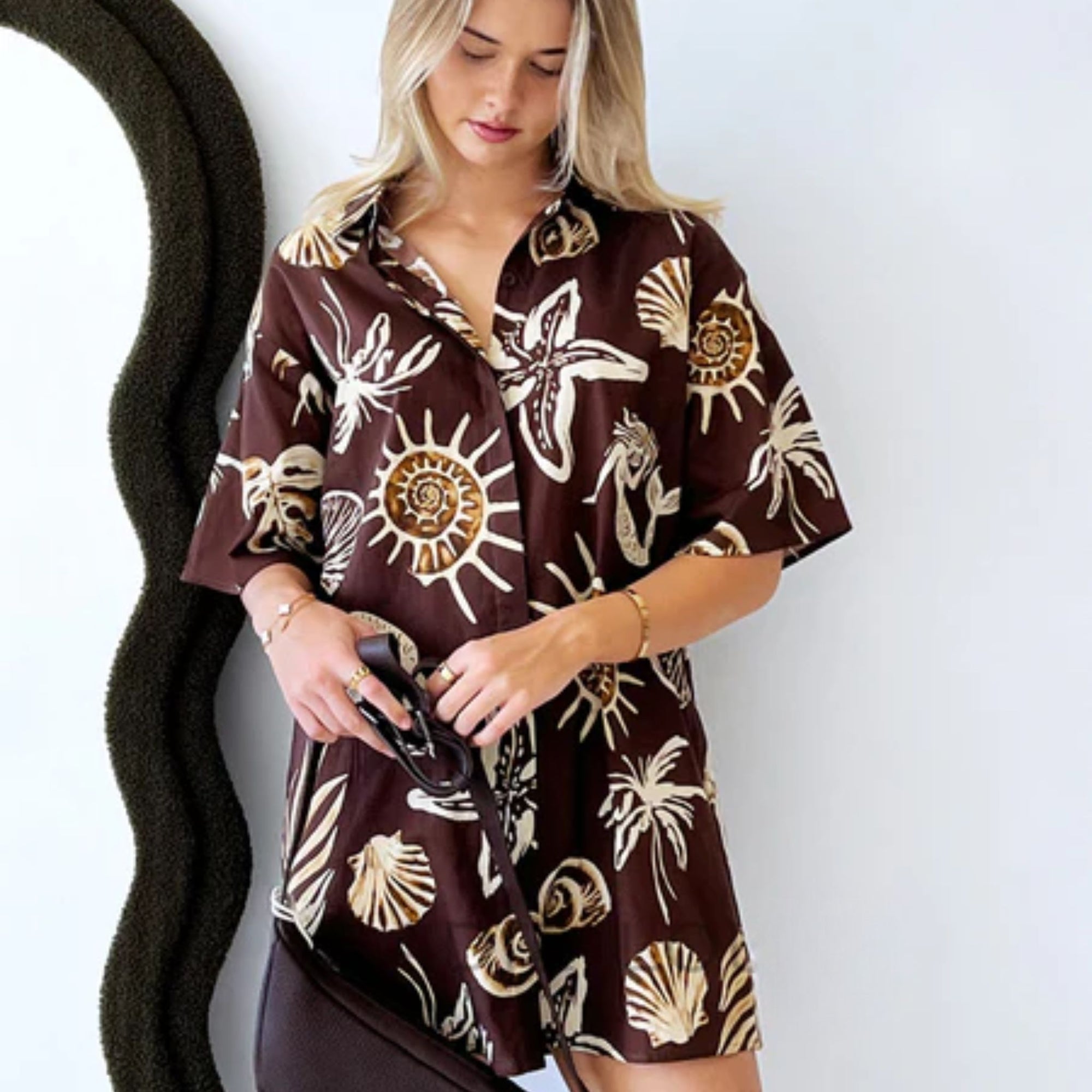 Mermaid Palm Shirt Dress