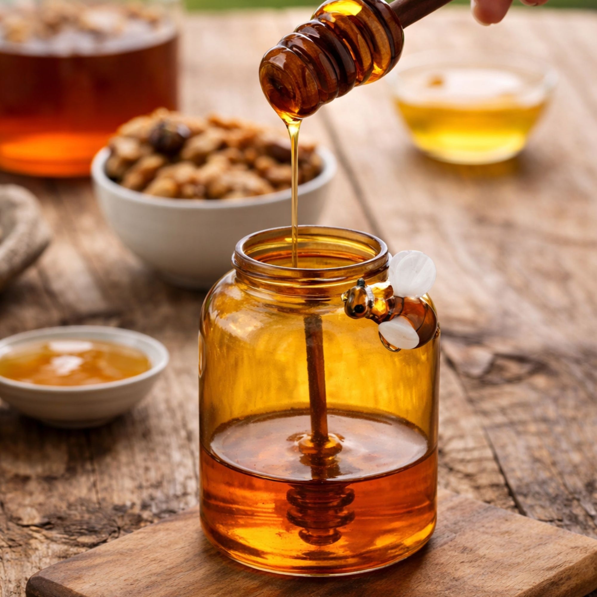Bumble Bee Glass Honey Jar