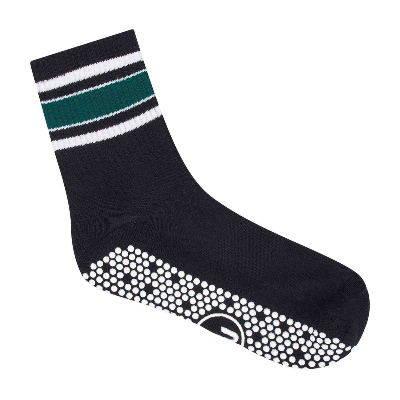 Crew Non Slip Grip Socks - Midnight Emerald Stripe