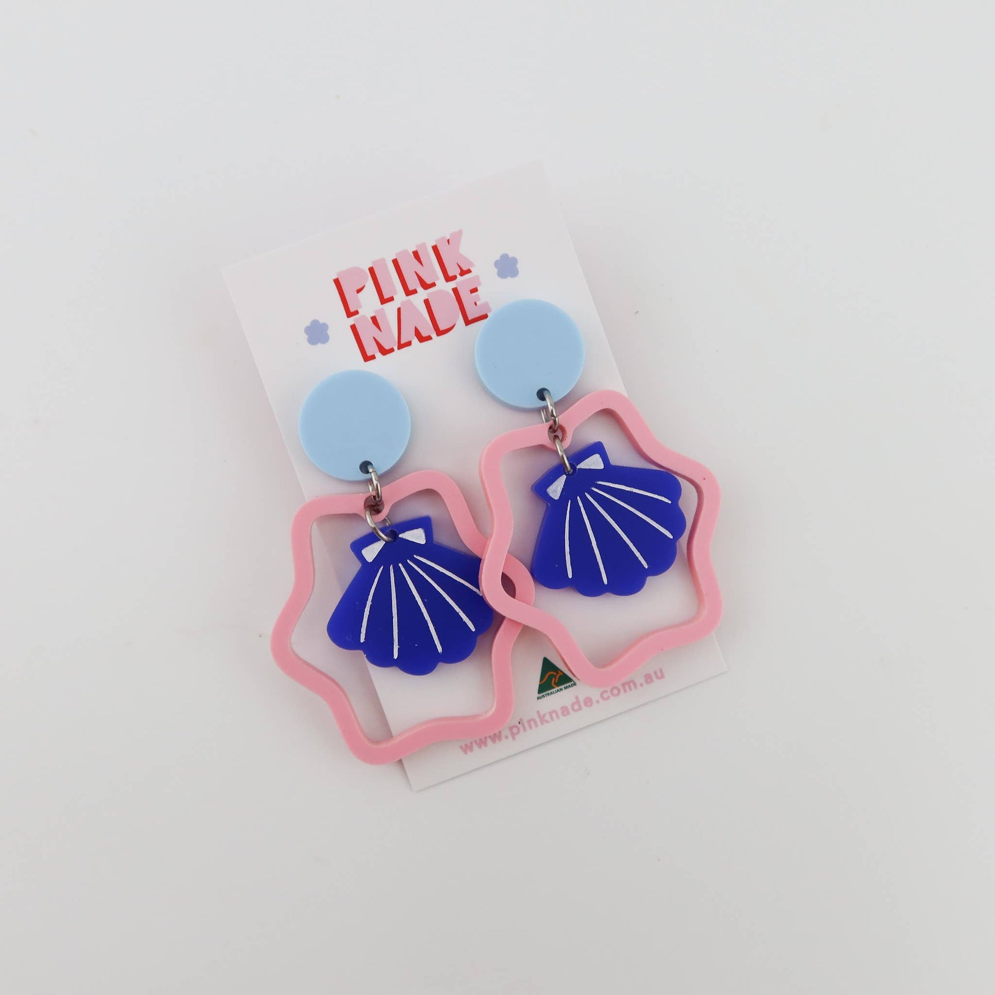 Shell Outline Statement Dangle Earrings