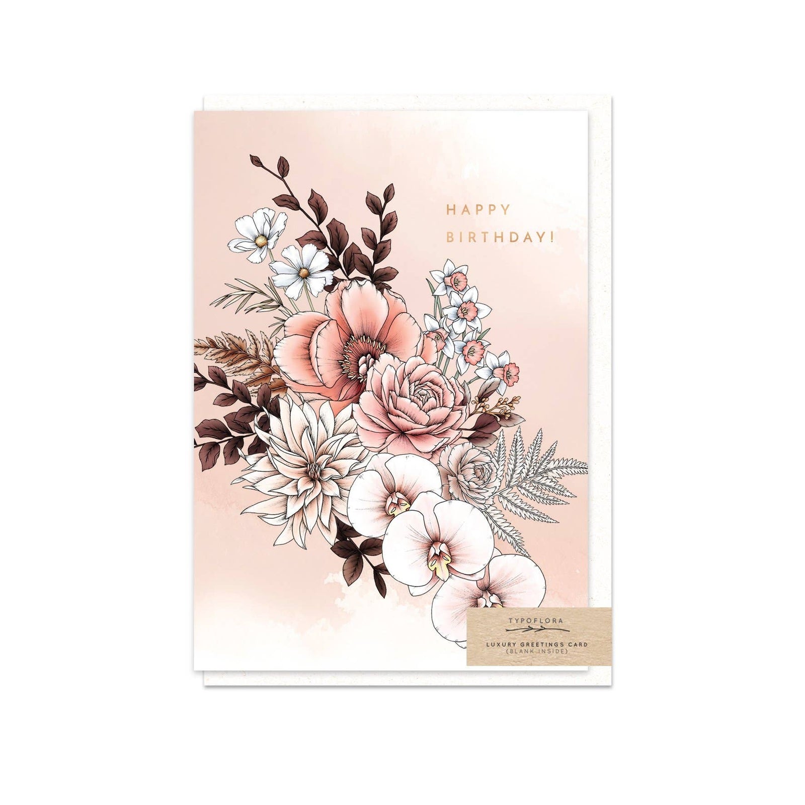 Greeting Card Peony Happy Birthday