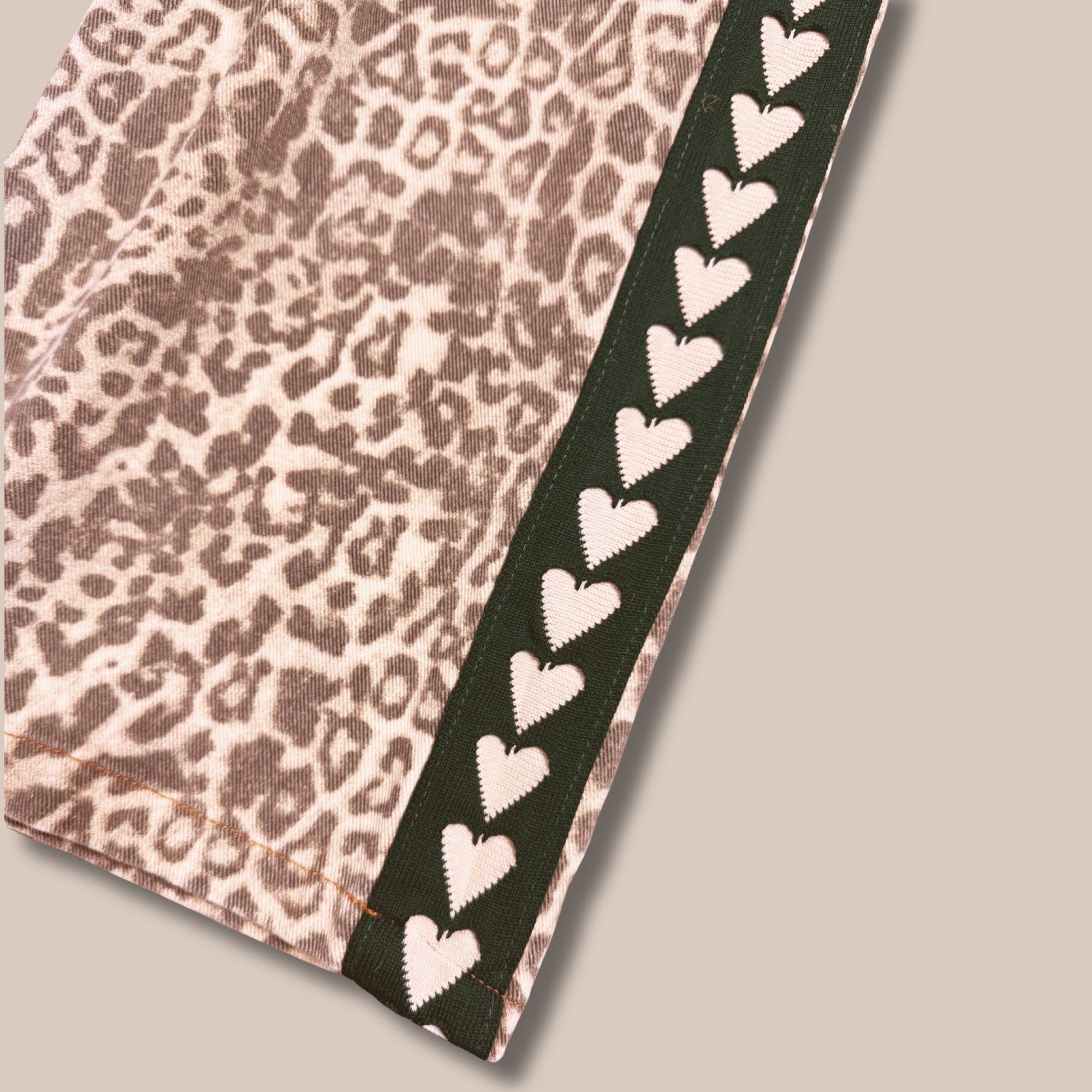 Leopard Heart Stripe Racer Jean
