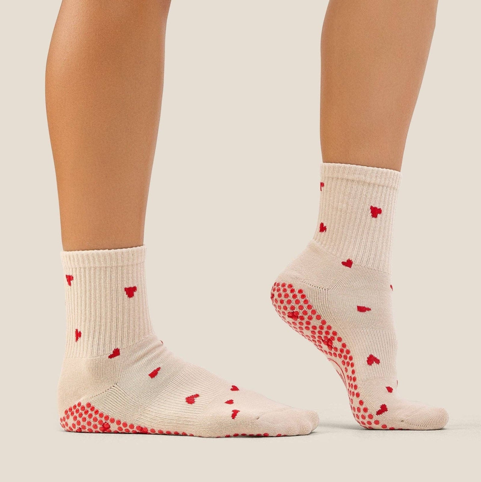Crew Grip Socks Love Me Beige