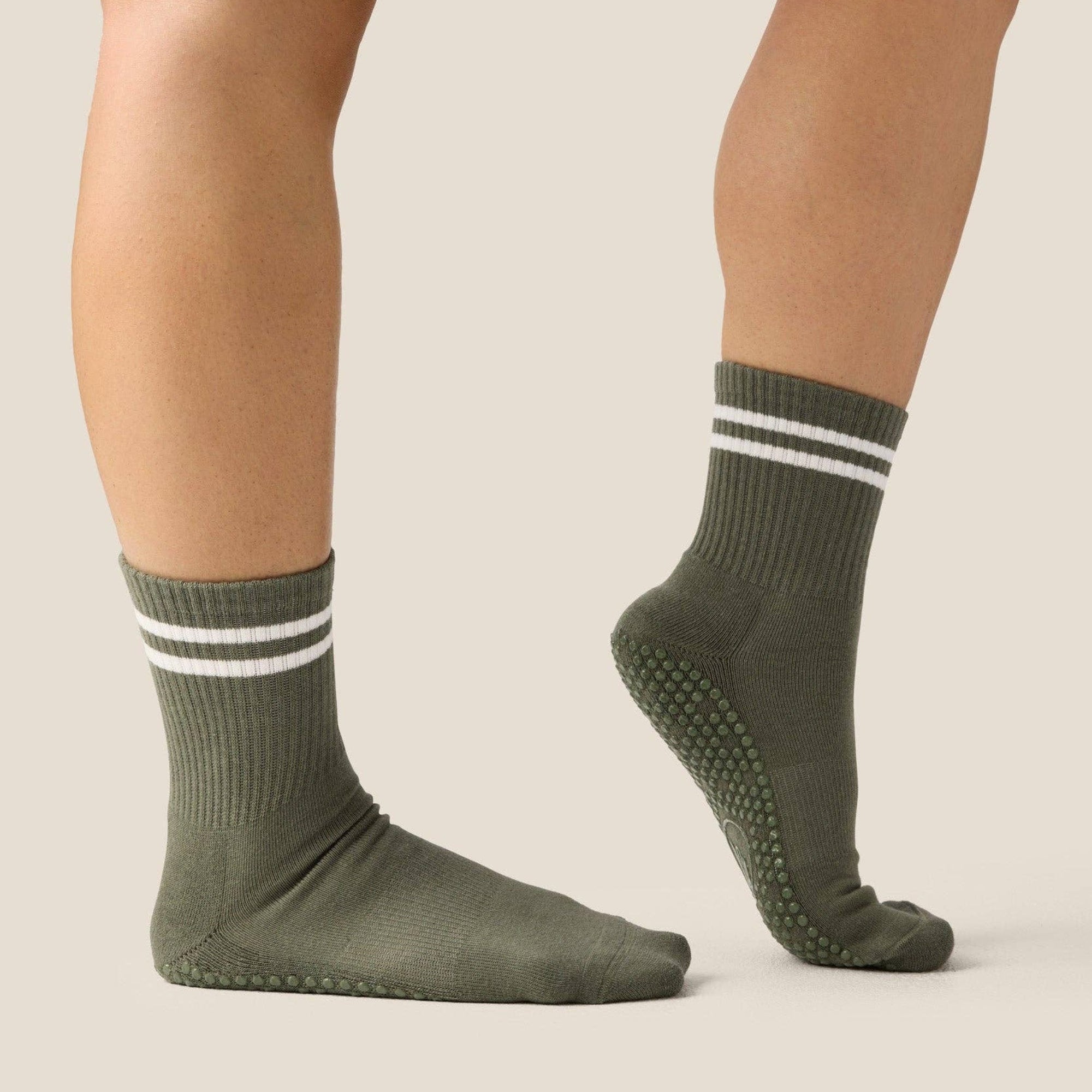 Crew Grip Socks Sporty Stripe Khaki