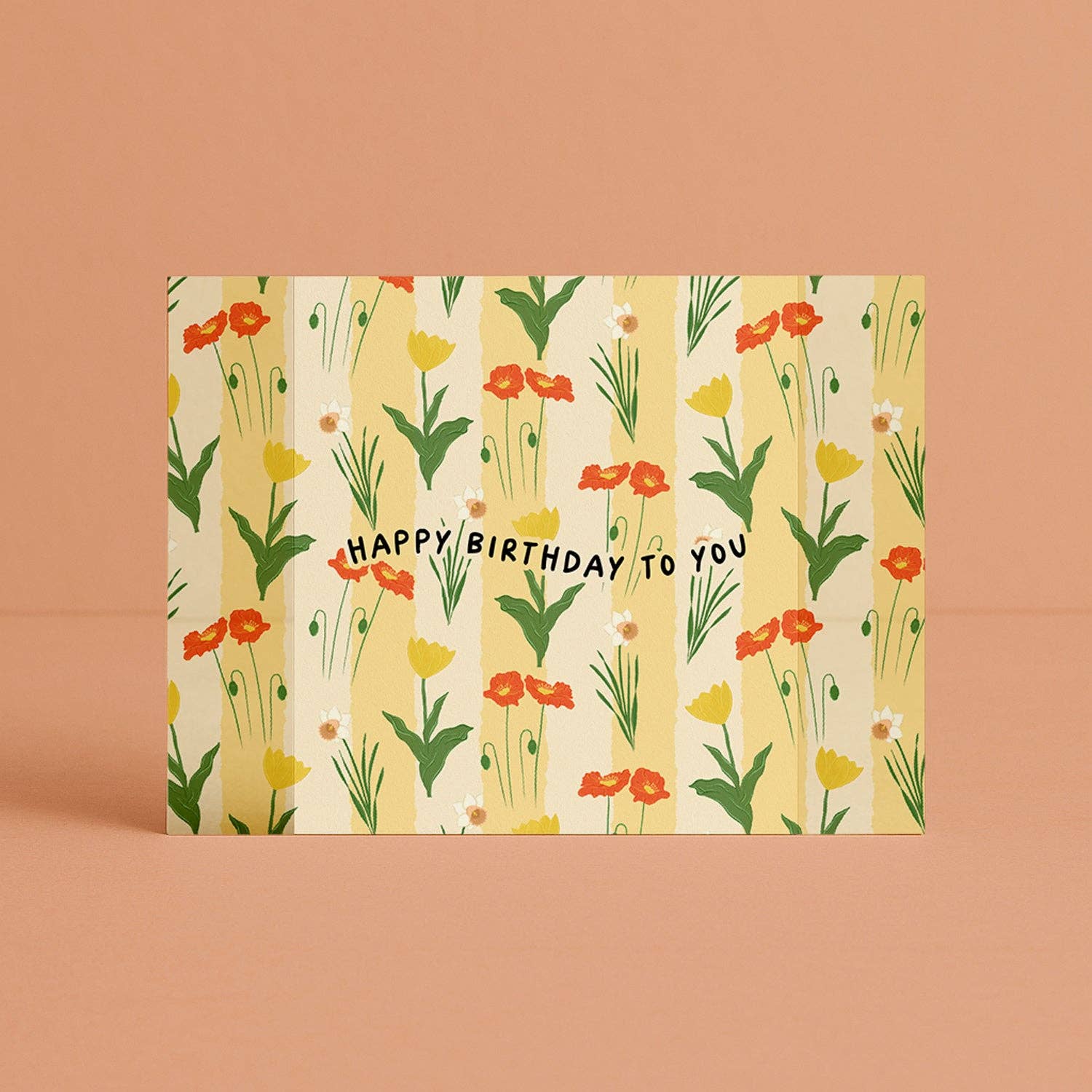 Greeting Card Happy Birthday Flower Garden