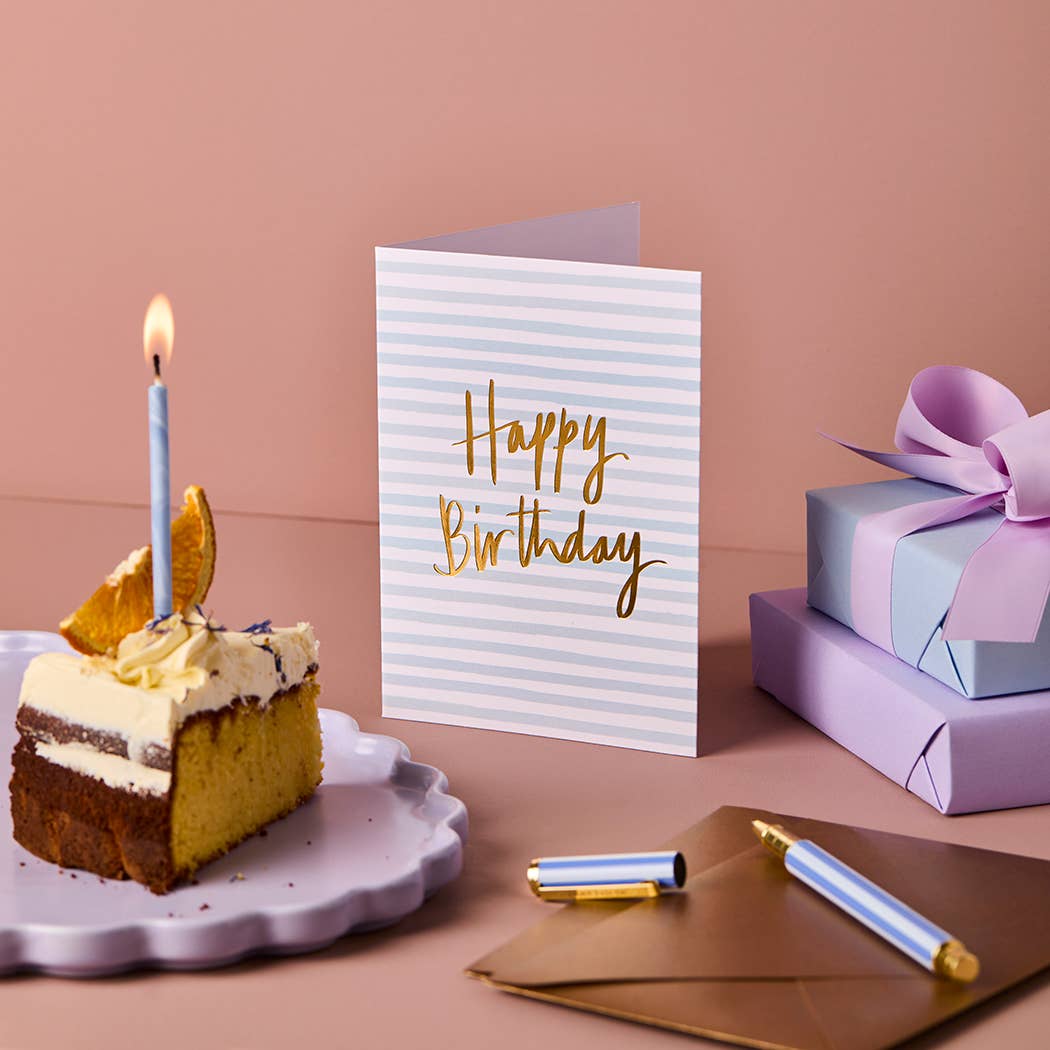 Greeting Card Happy Birthday Stripes