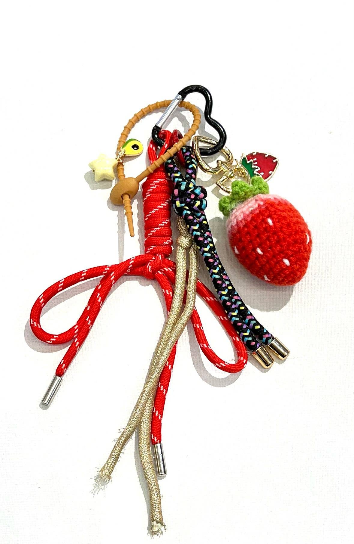 Crochet Strawberry Keychain