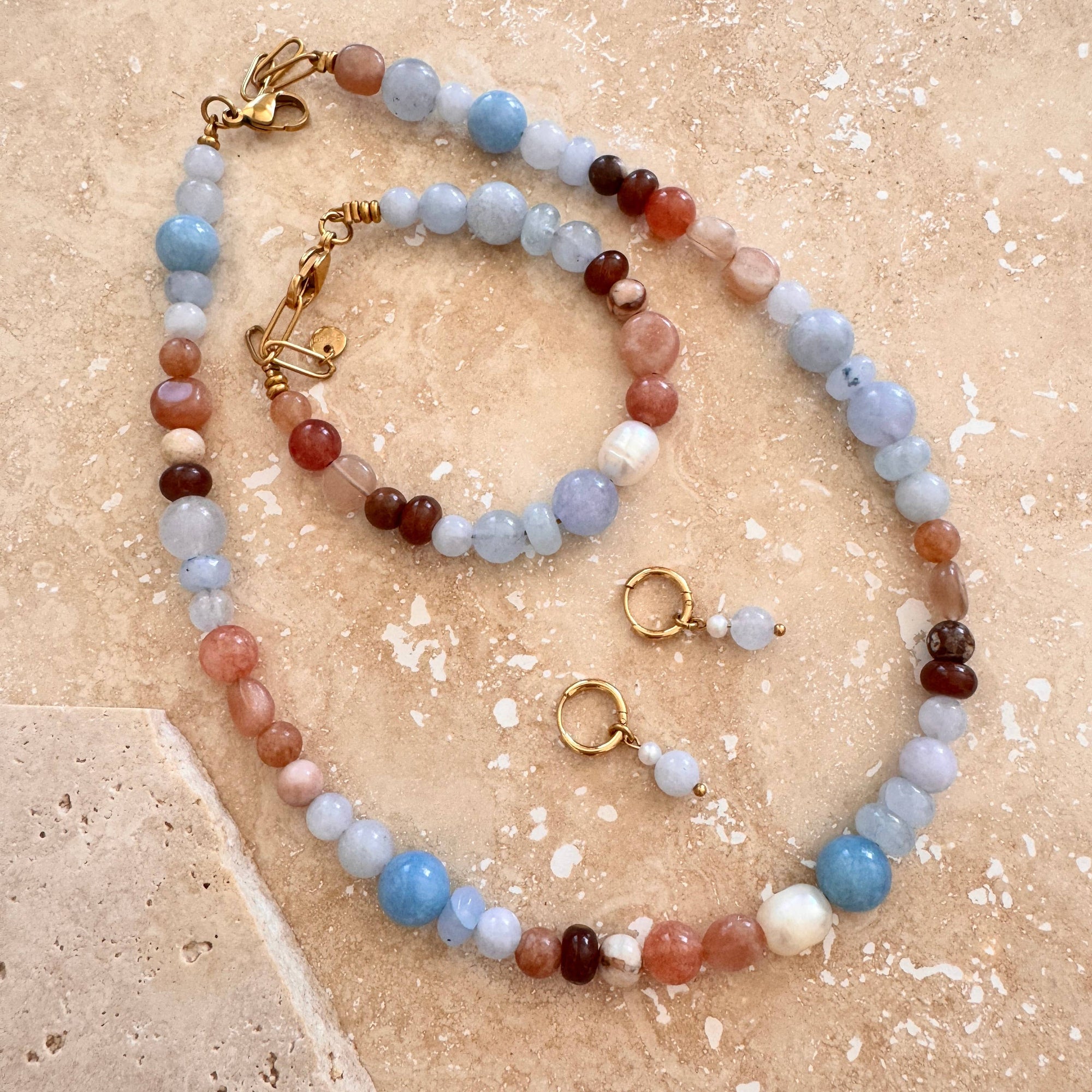 Whisper Pearl &amp; Stone Necklace