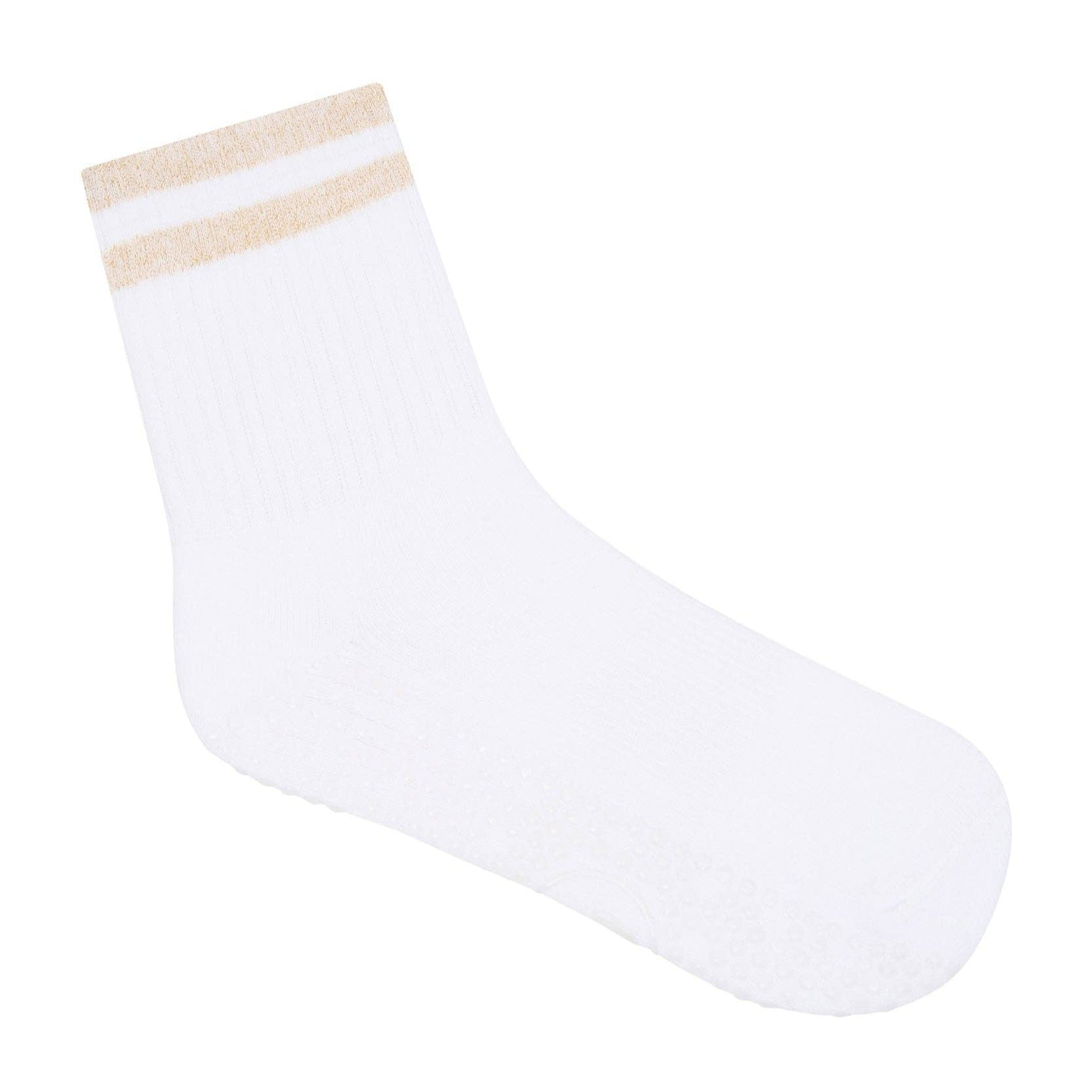 Crew Non Slip Grip Socks - Neon Nights Stripe