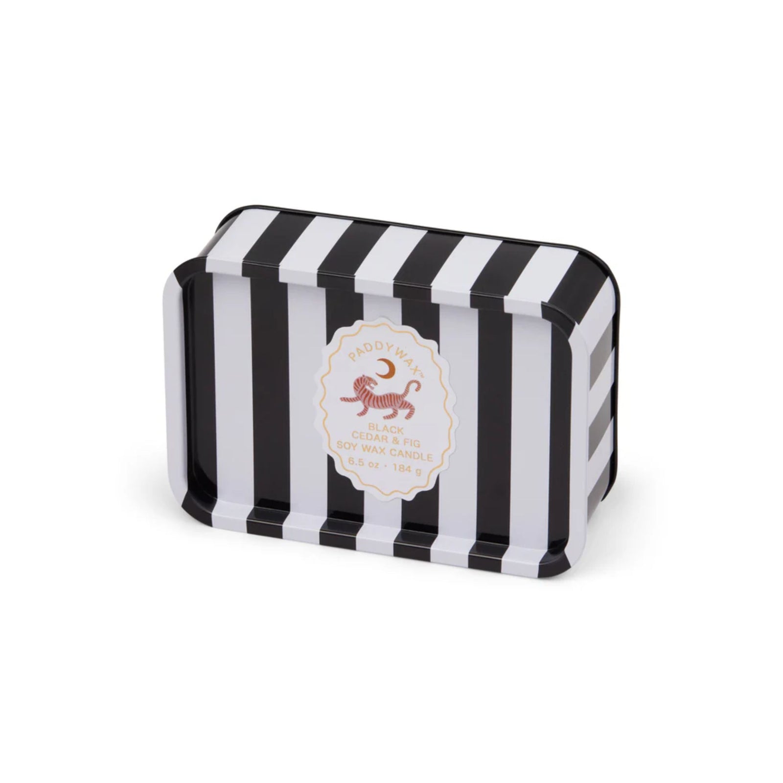 Adopo Tiger Printed Tin Candle - Black Cedar & Fig