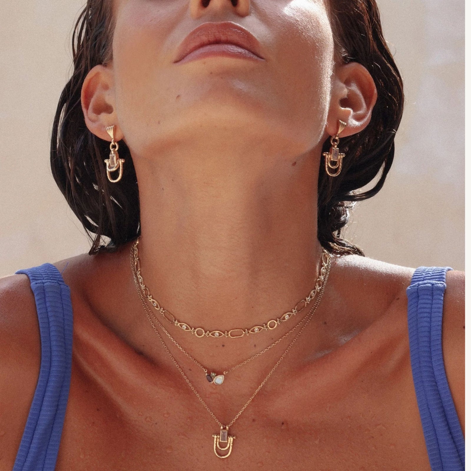 Allegra Moonstone Gold Earrings