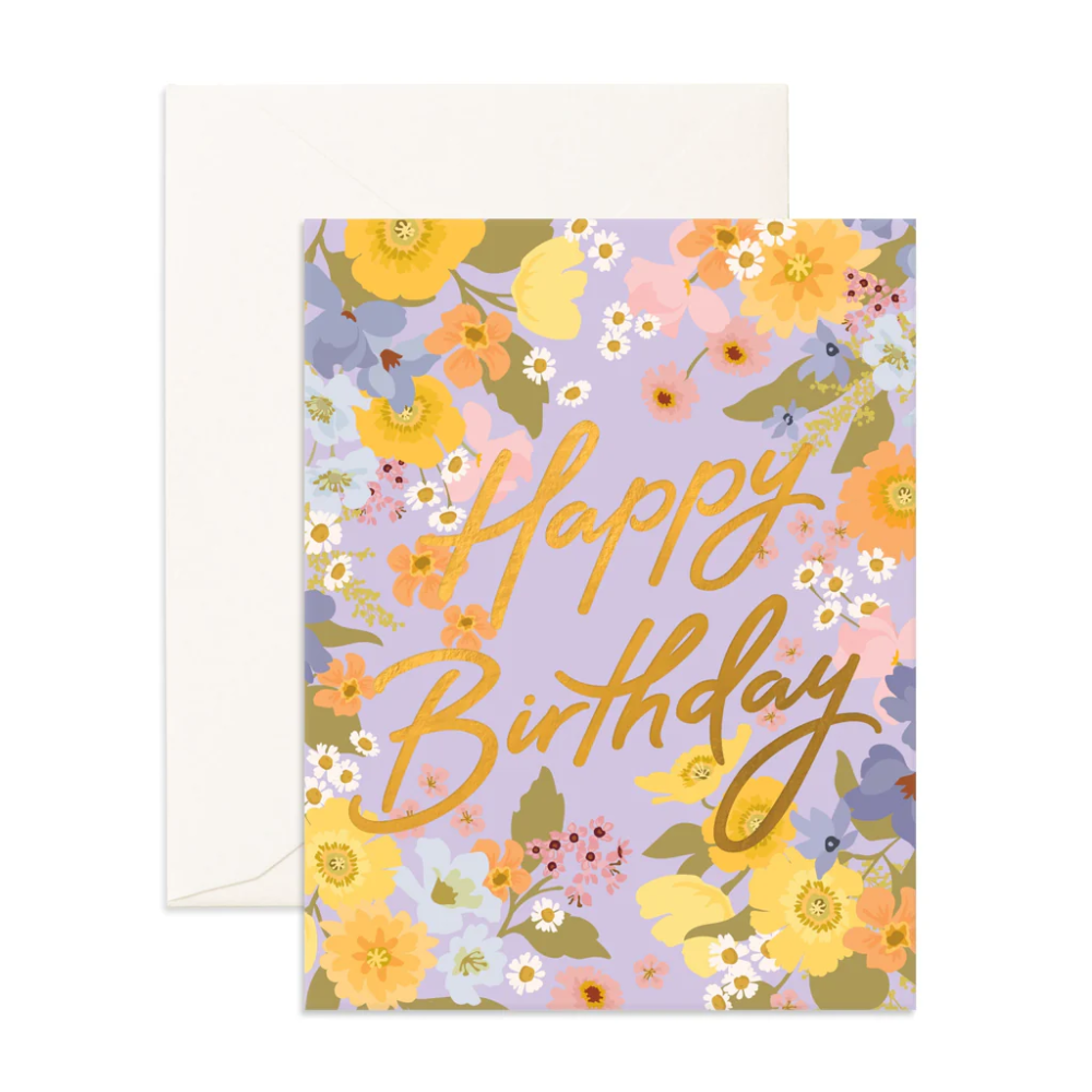 Greeting Card Happy Birthday Spring Florals
