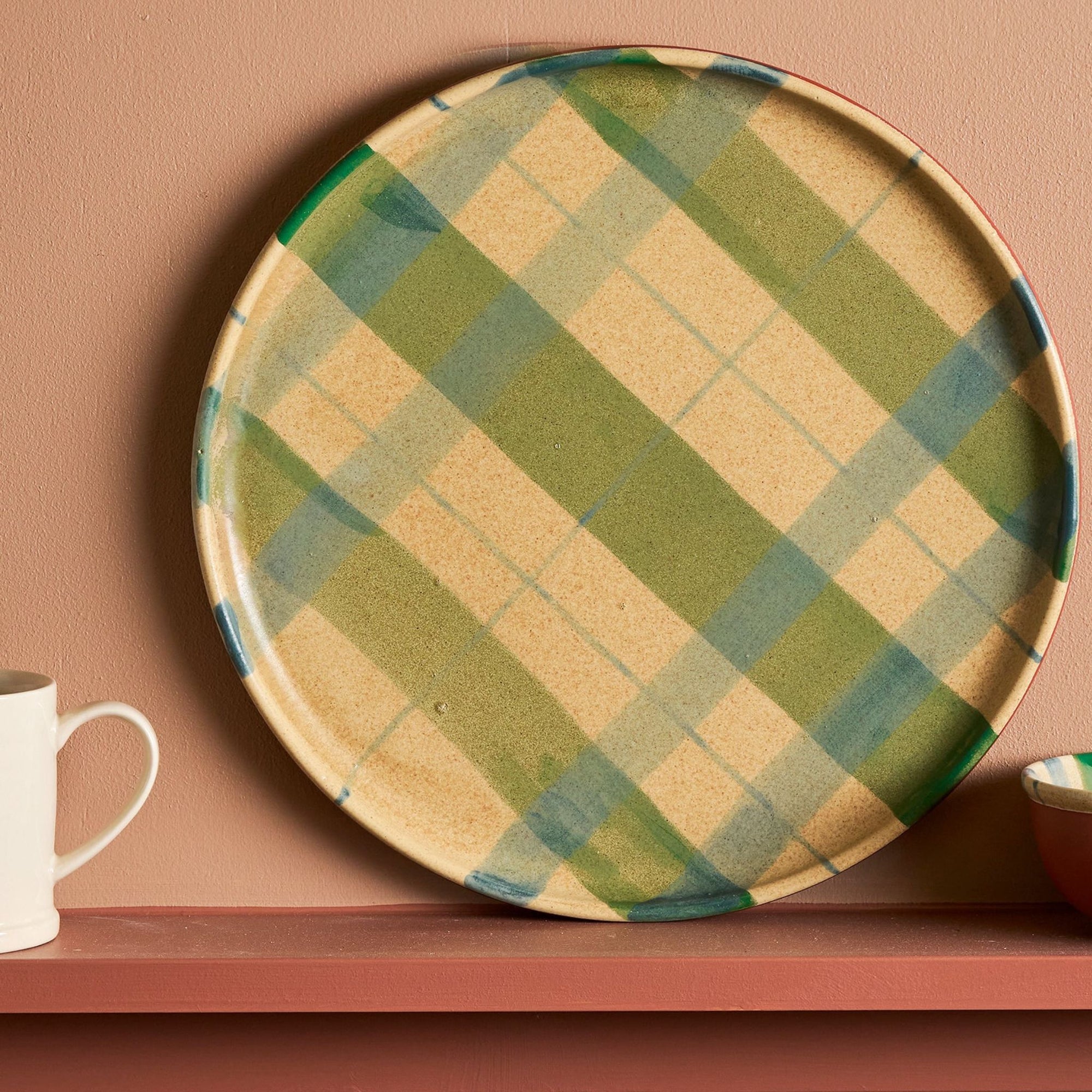 Cake Plate Tartan Cinnamon Christmas