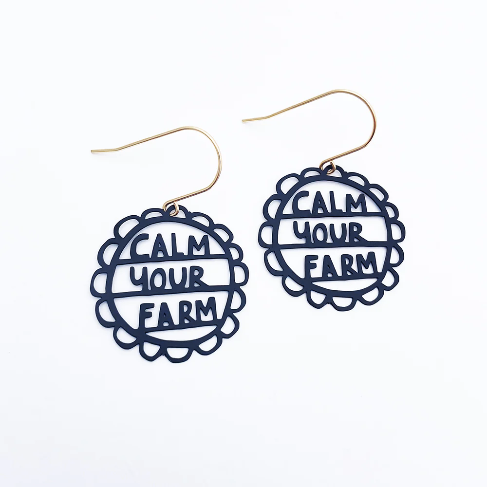 Mini Calm Your Farm Earrings