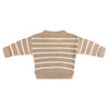 Beige and white striped sweater on a white background