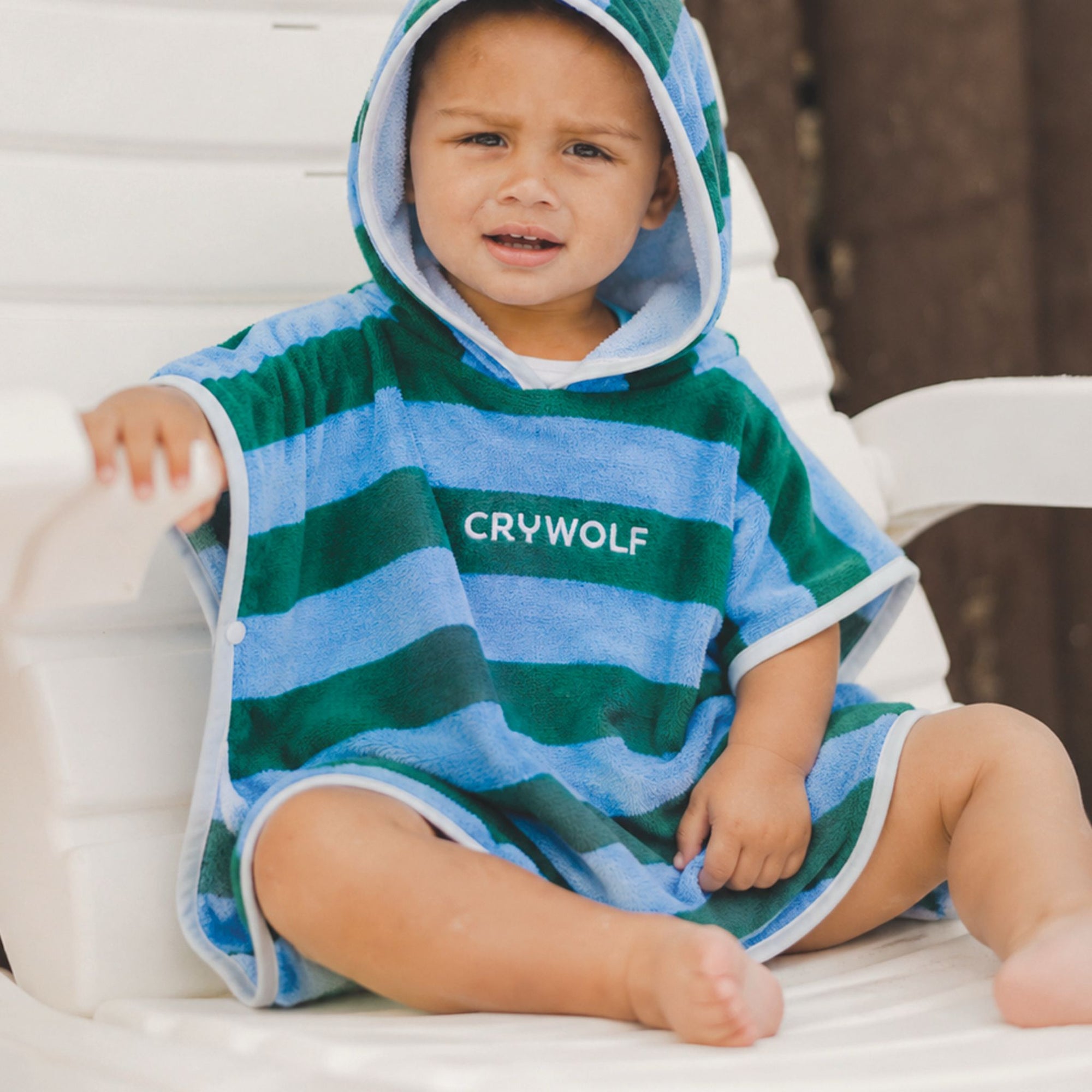 Baby Hooded Towel Deck Stripe