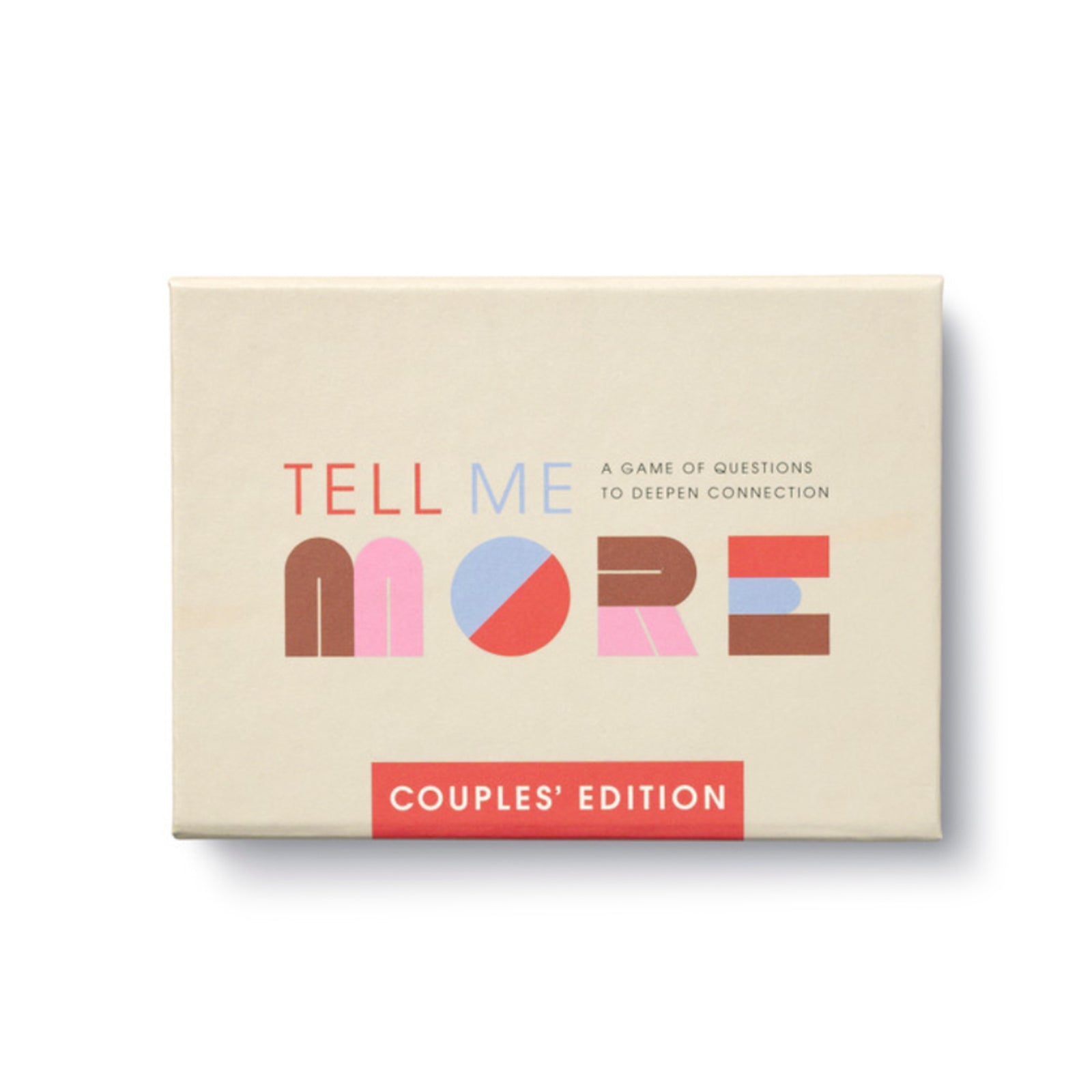 Box for 'Tell Me More' couples' edition game on a white background