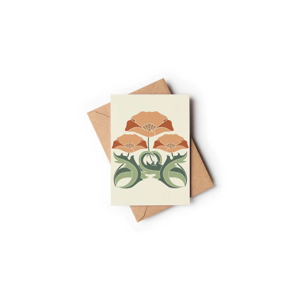 Greeting Card Poppy Tile