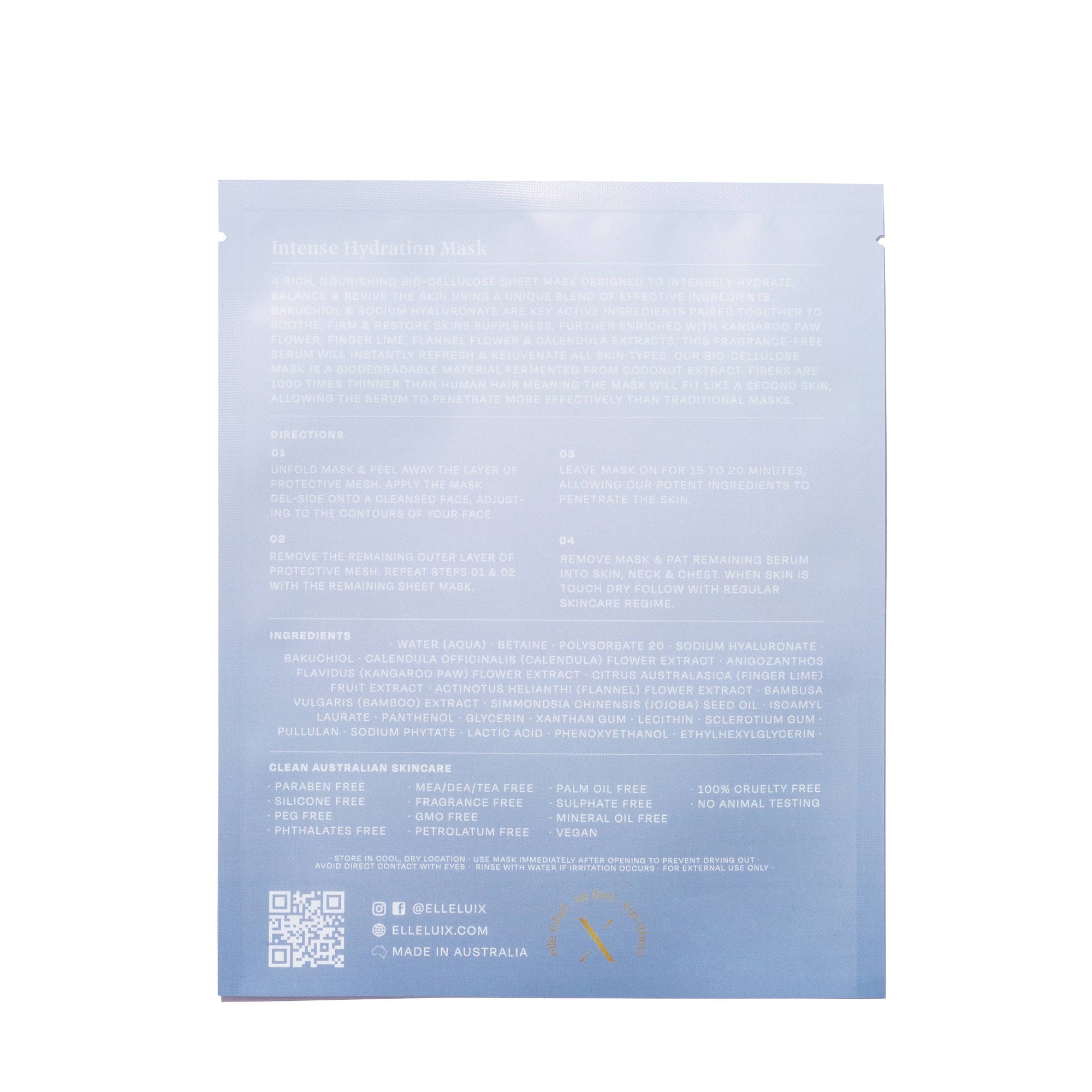 Elle Luxe Intense Hydration Mask packaging on a white background