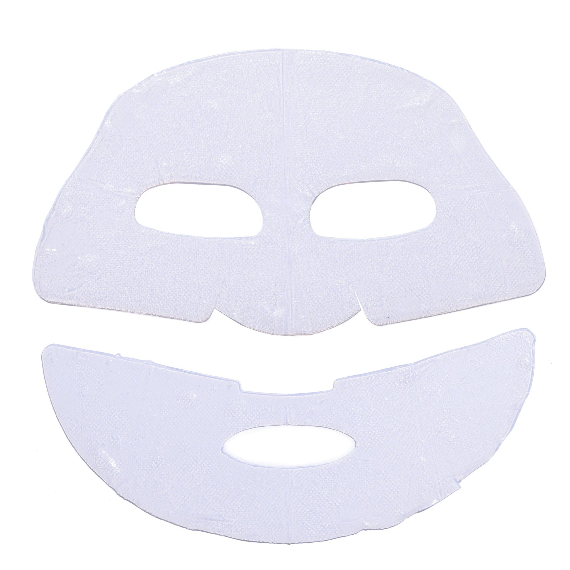 White face mask sheet on a white background