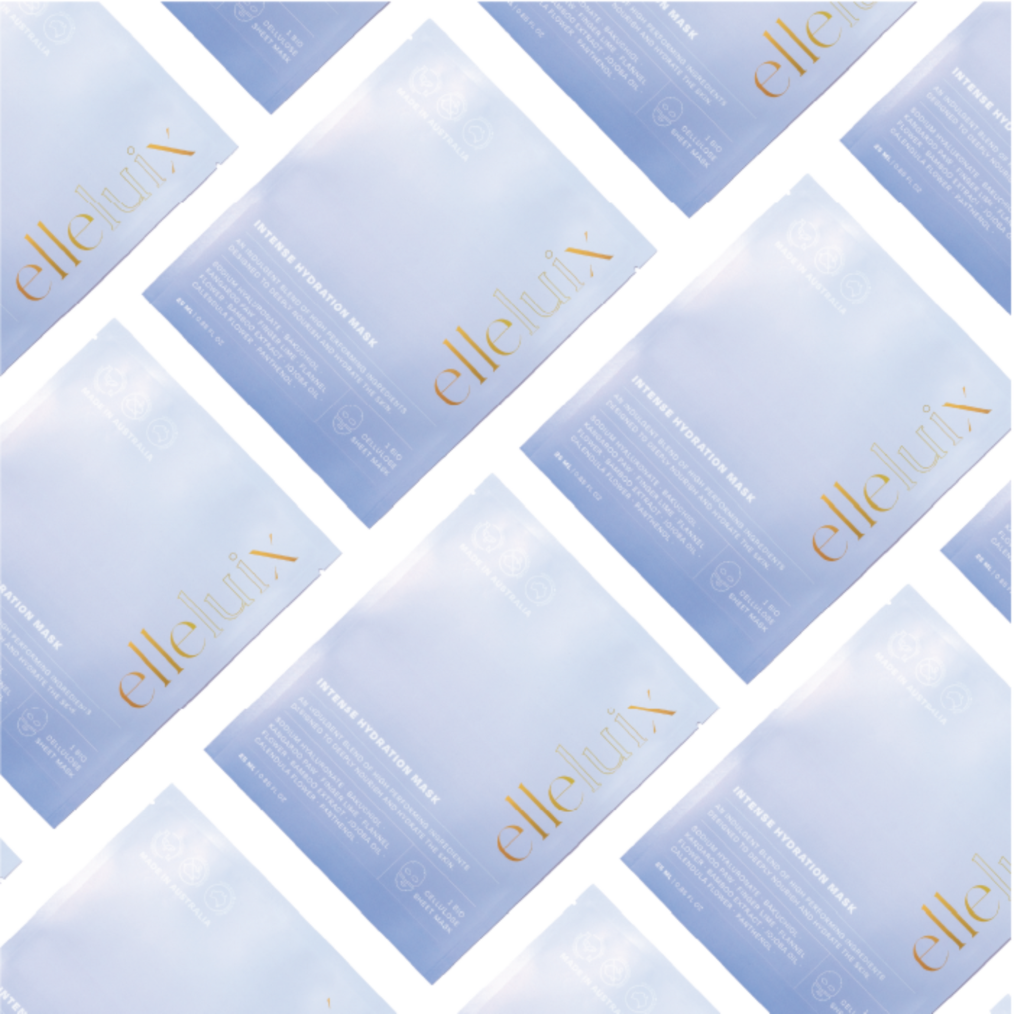 Collage of &#39;elle&#39; magazine covers with a blue and white color scheme.