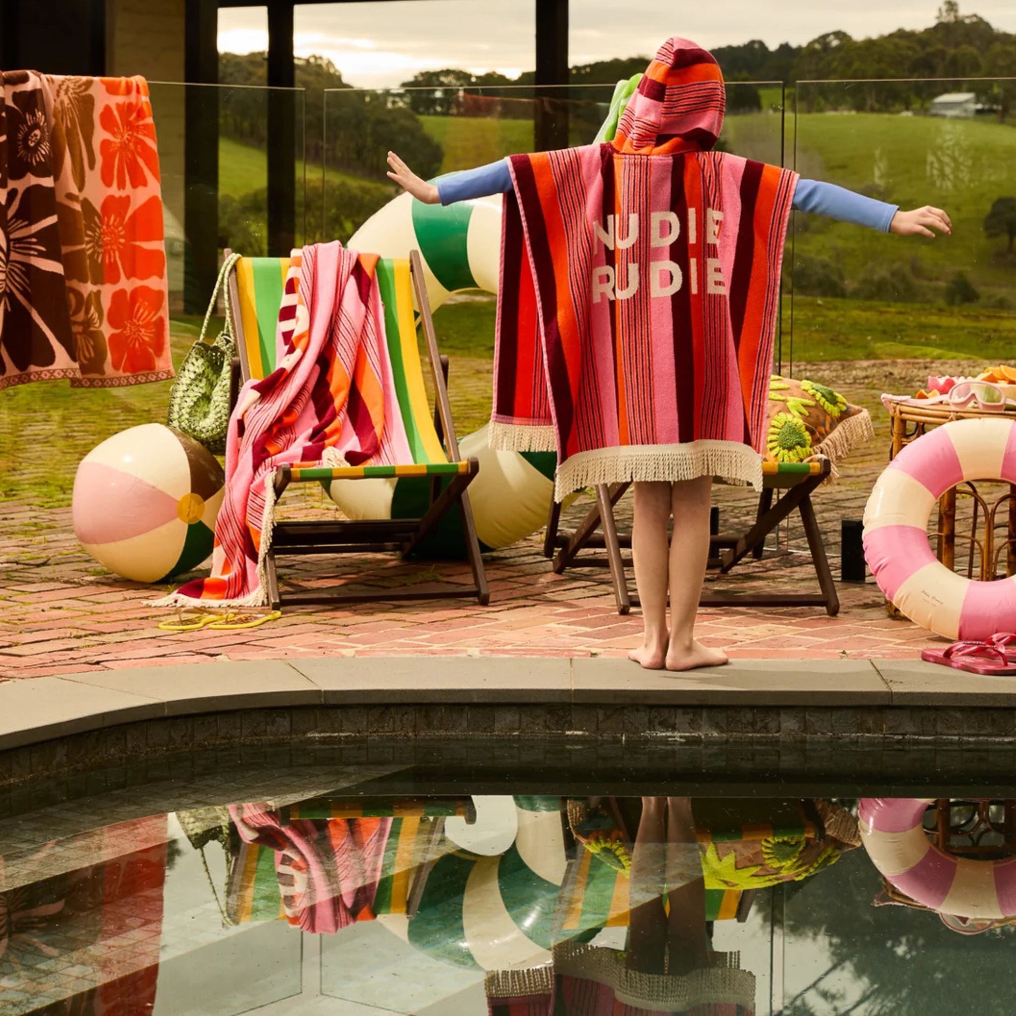 June Nudie Hooded Towel - Dahlia