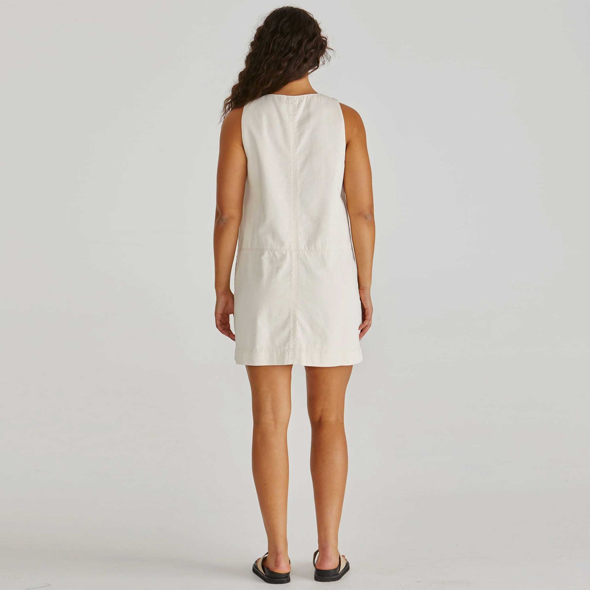 Marcy Denim Shift Dress - Parchment