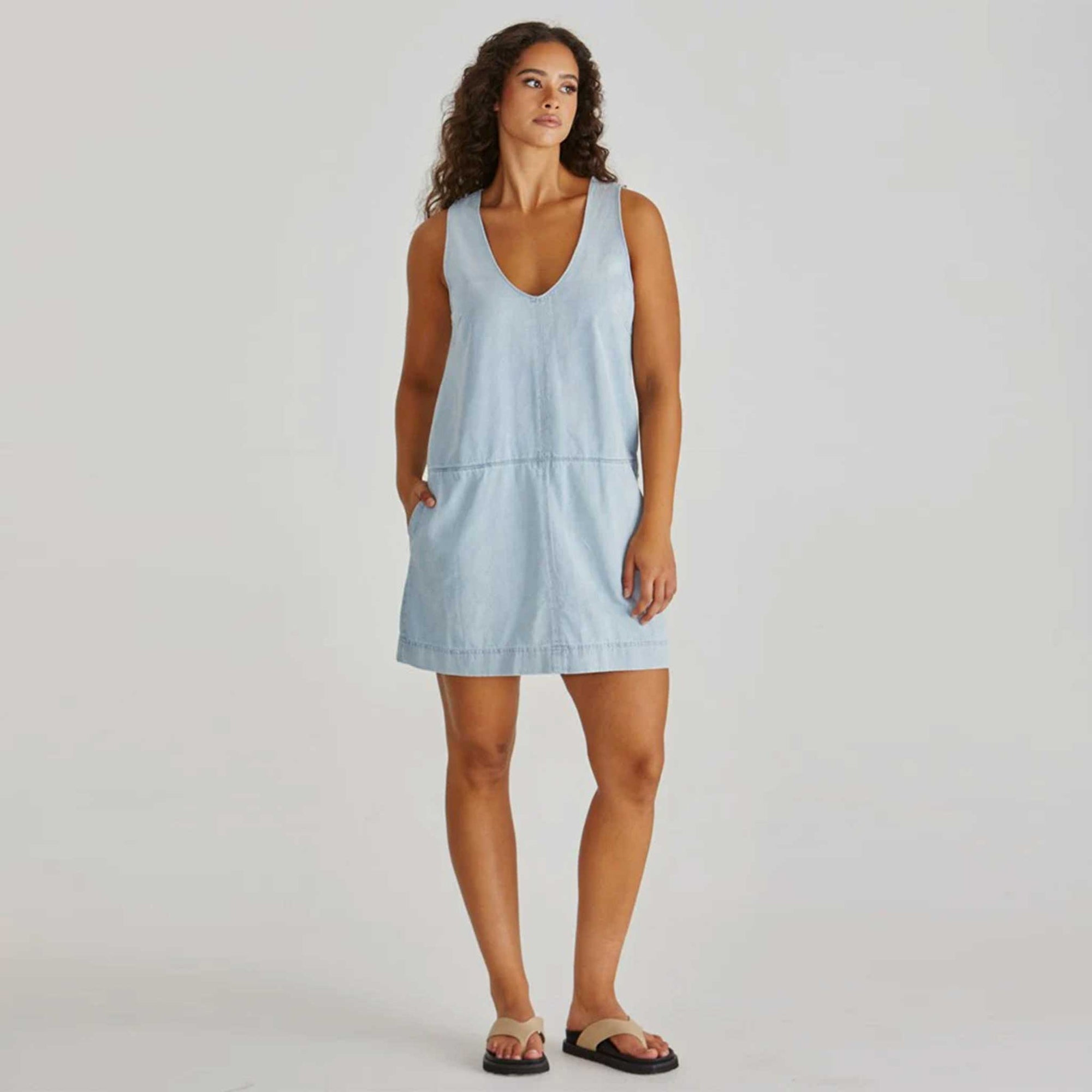 Marcy Denim Shift Dress - Bleach