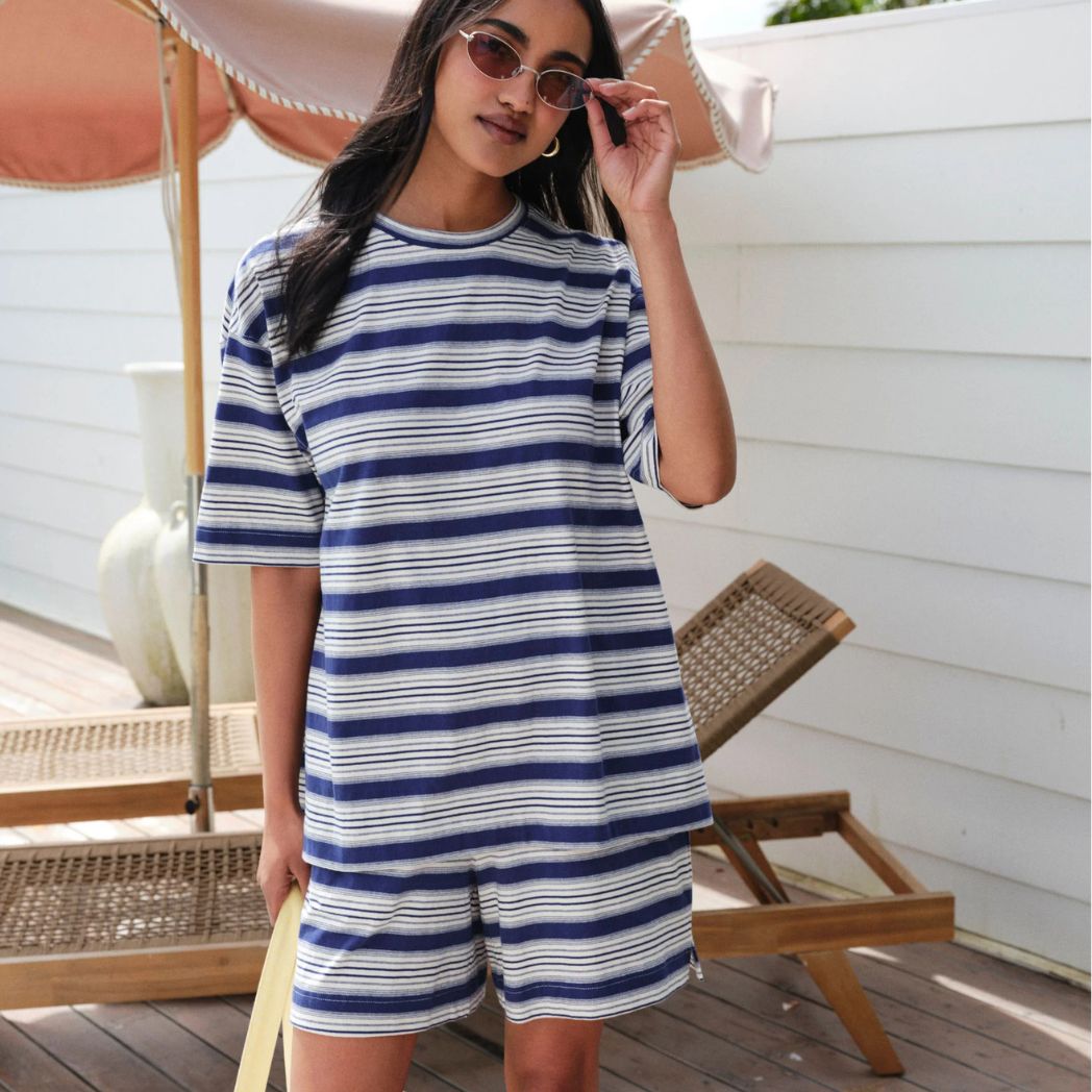 Marlowe Short Blue Stripe