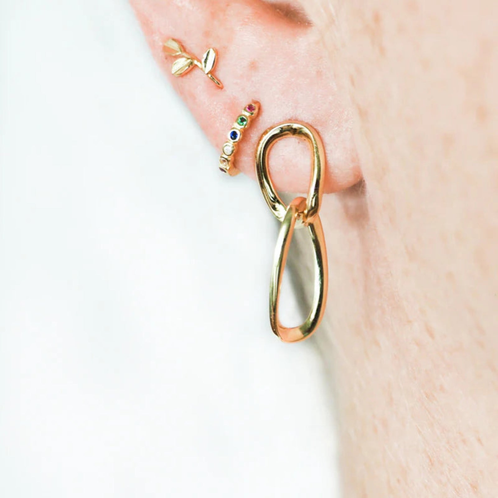 18k Gold Vermeil Chain Link Dangle Earrings