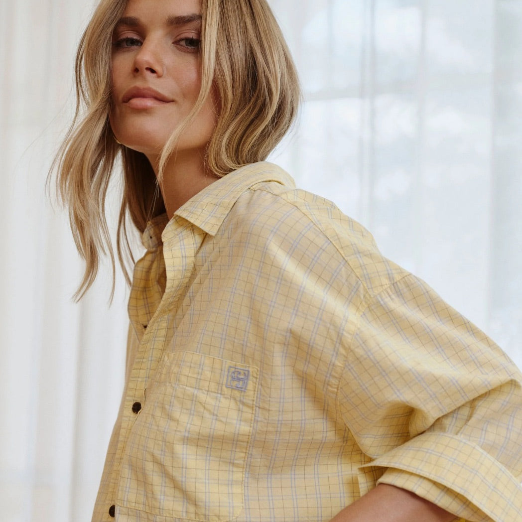 Peta Oversized Shirt Faded Sun Check