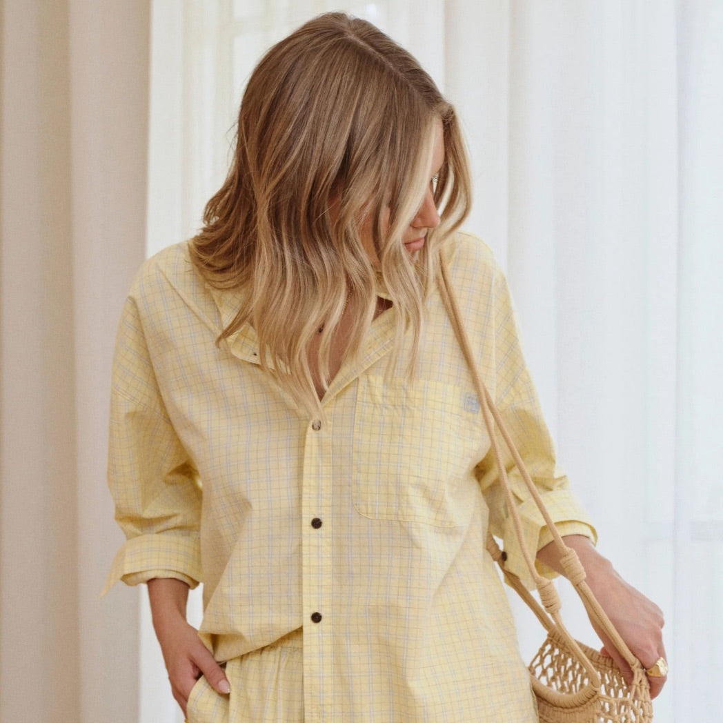 Peta Oversized Shirt Faded Sun Check