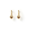 Ruby Heart Earrings - Red