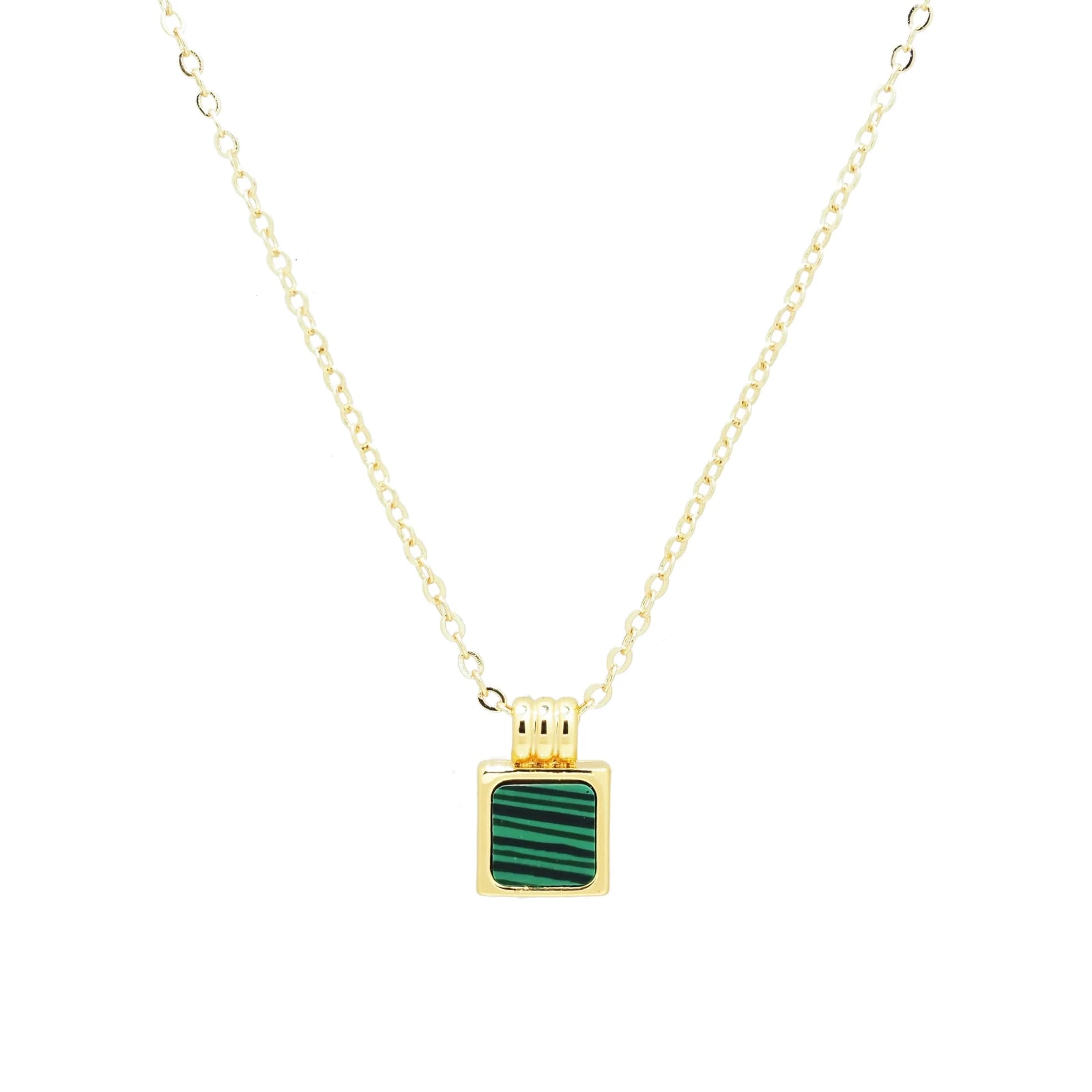 18K Gold Filled Malachite Pendant