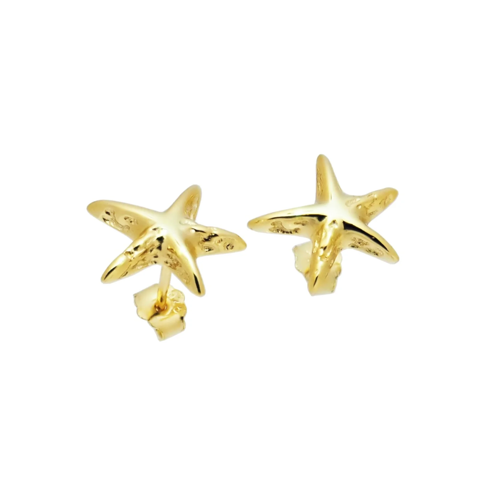 18k Gold Vermeil Starfish Studs
