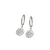 Sterling Silver Huggie Earrings with Dangling Starburst