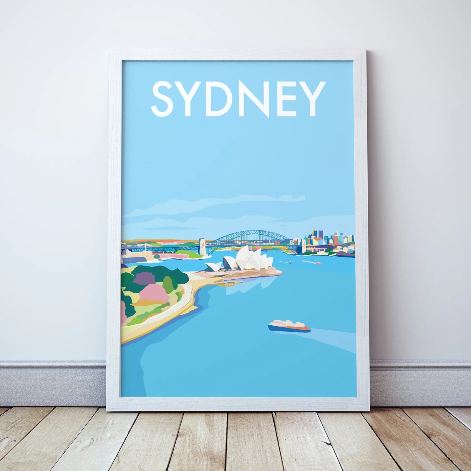 Sydney Harbour Illustrated Travel Print