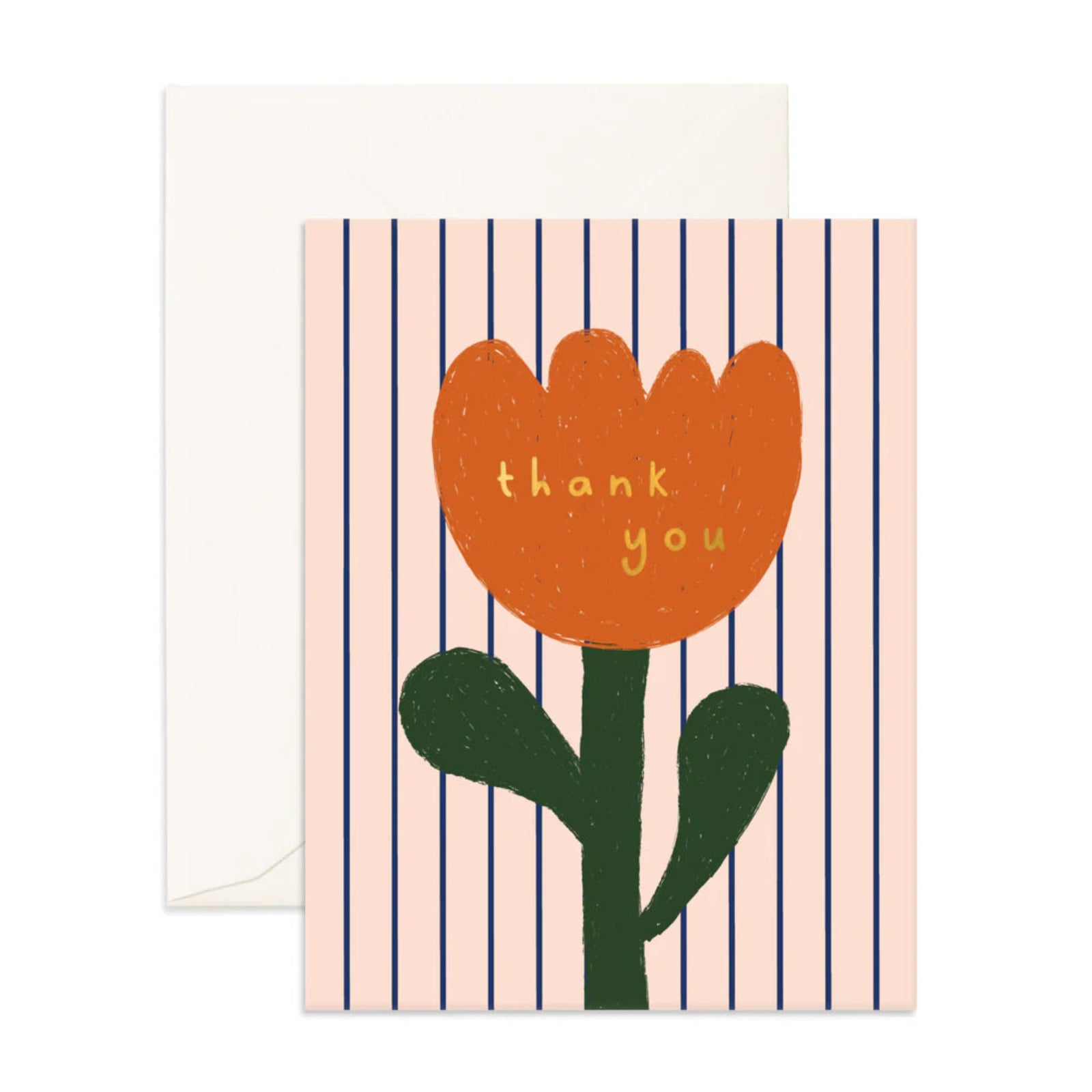Greeting Card Thank You Tulip Stripe