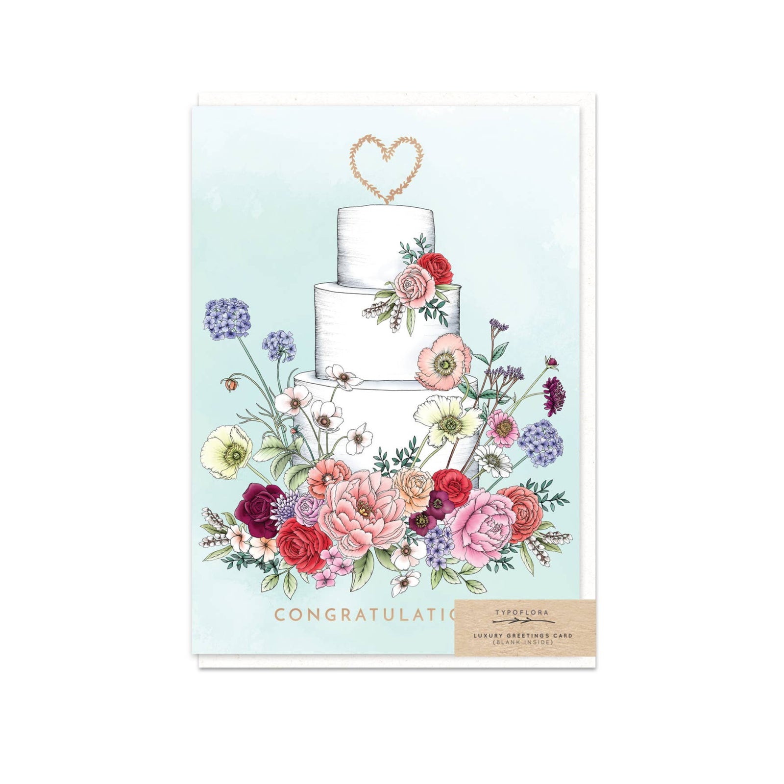 Greeting Card Floral Wedding Cake