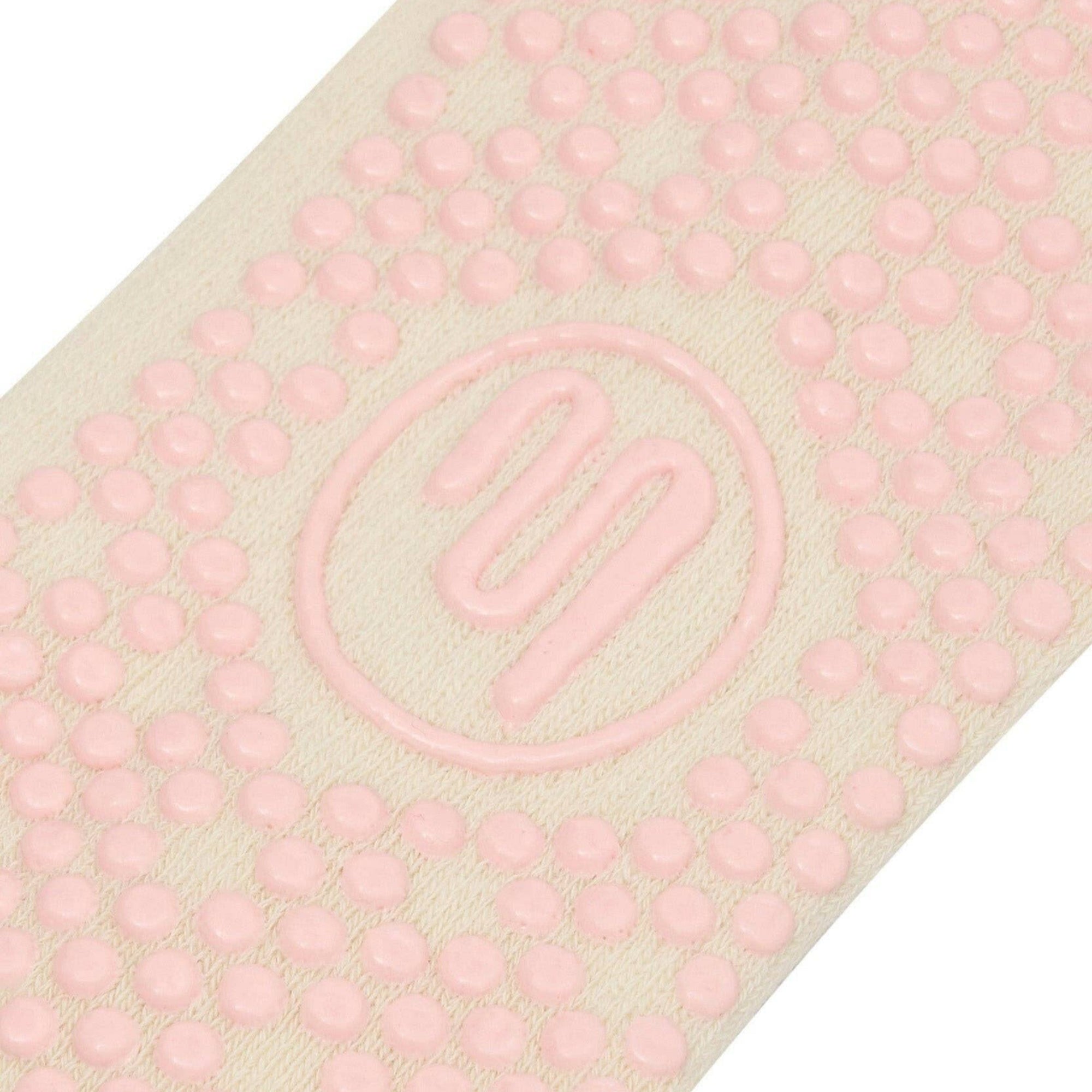 Crew Non Slip Grip Socks - Stripe Vanilla &amp; Sage Large