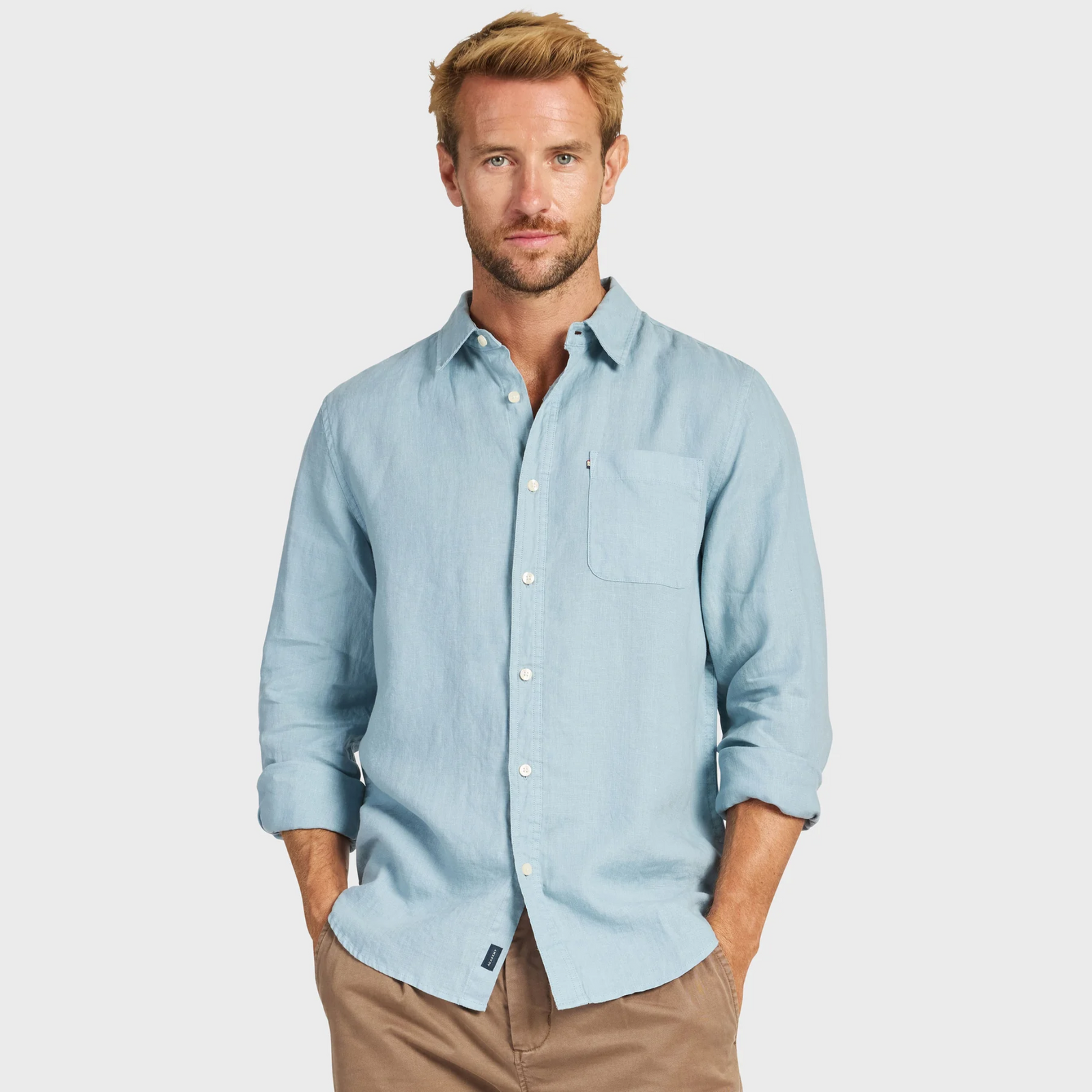 Men's Hampton Long Sleeve Linen Shirt - Oxley and Moss